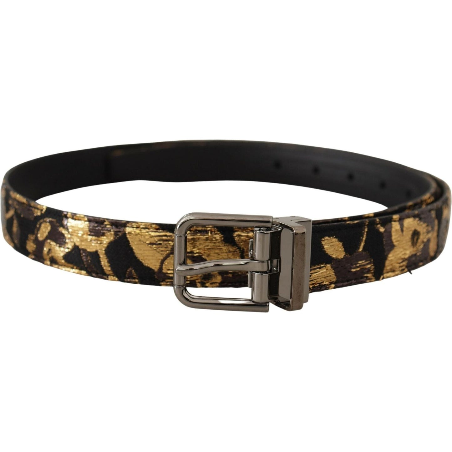 Dolce & Gabbana Multicolor Leather Belt with Black Buckle Dolce & Gabbana Black