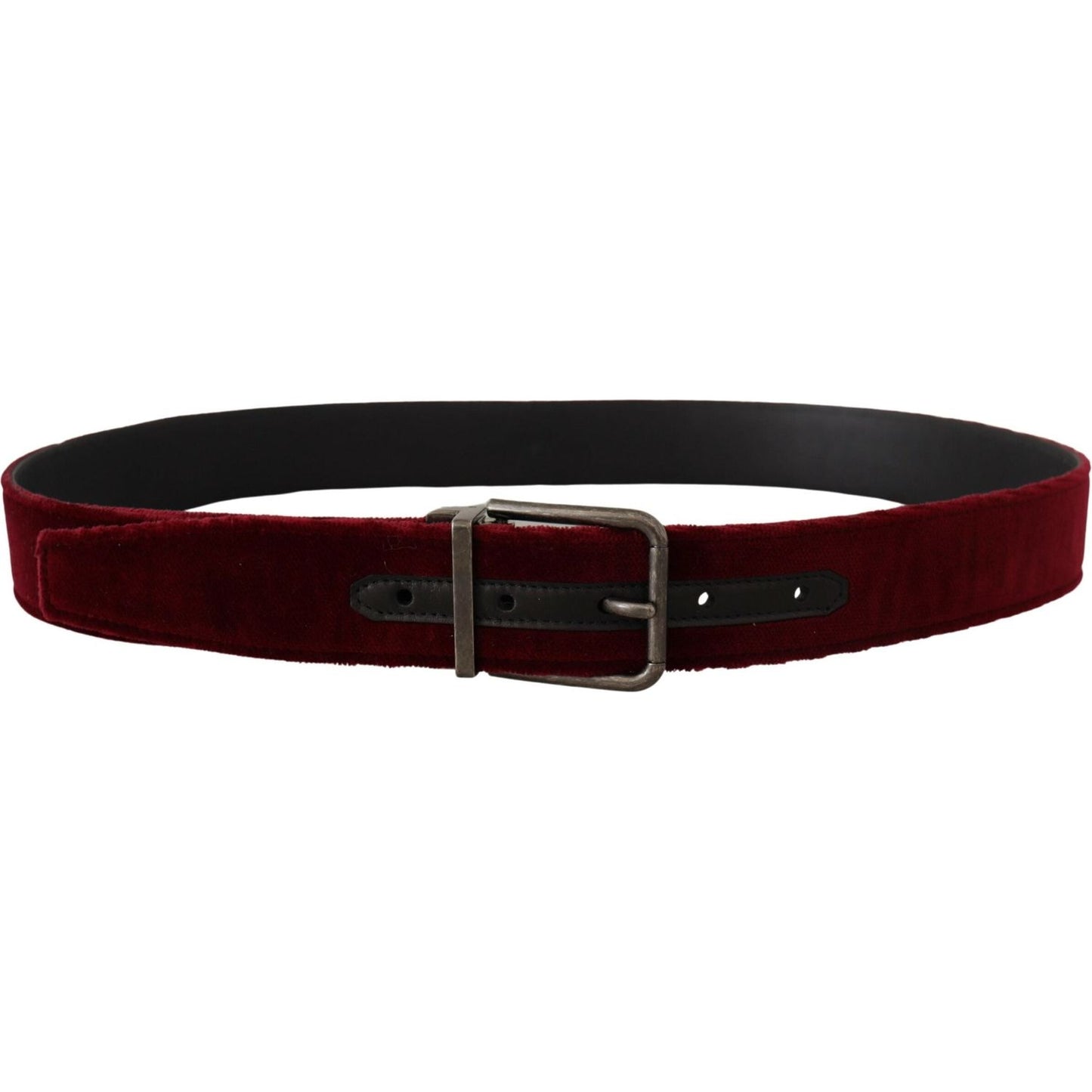 Dolce & Gabbana Velvet Maroon Elegance Belt Dolce & Gabbana Black