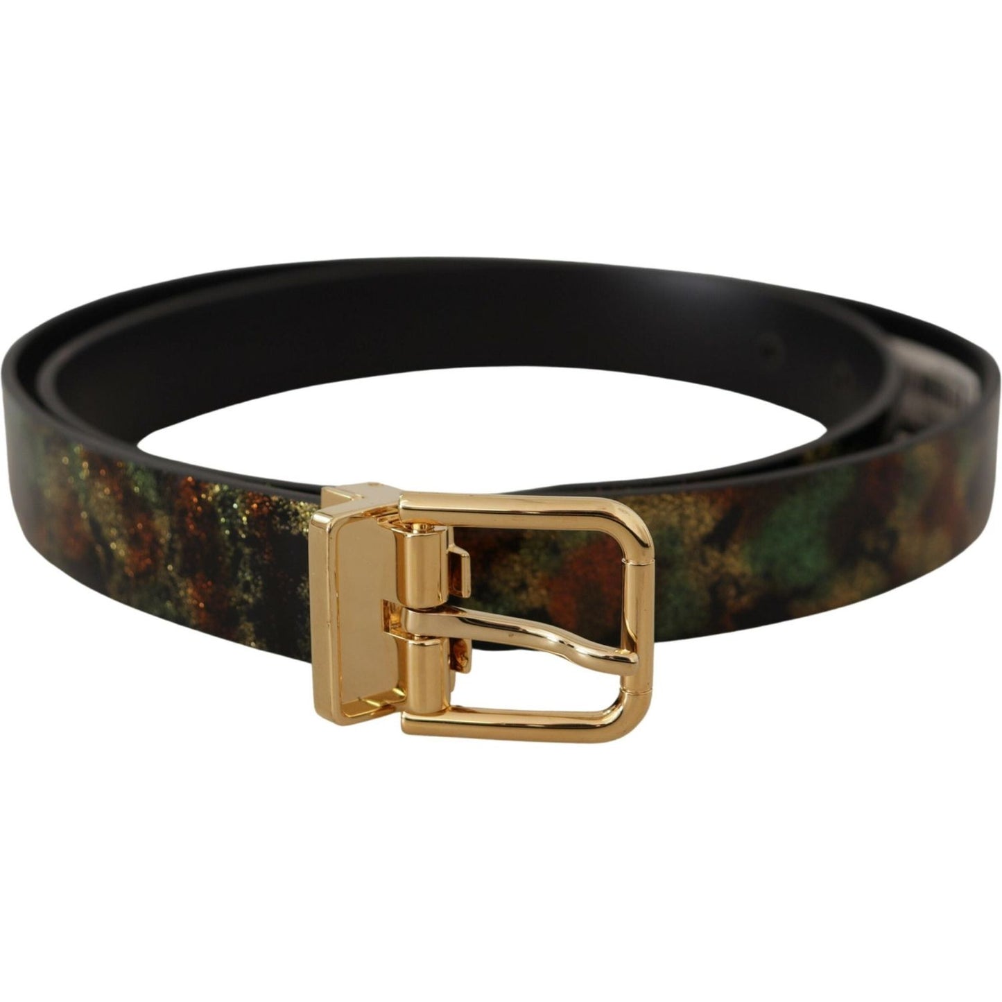 Dolce & Gabbana Elegant Leather Belt with Bronze Buckle Dolce & Gabbana Black