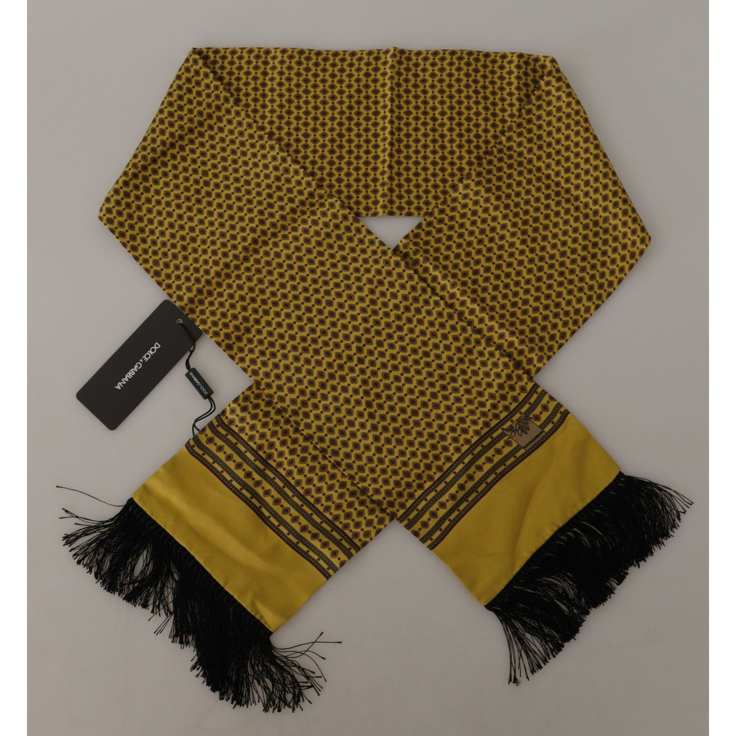 Dolce & Gabbana Elegant Yellow Silk Men's Scarf Dolce & Gabbana Rosy Brown