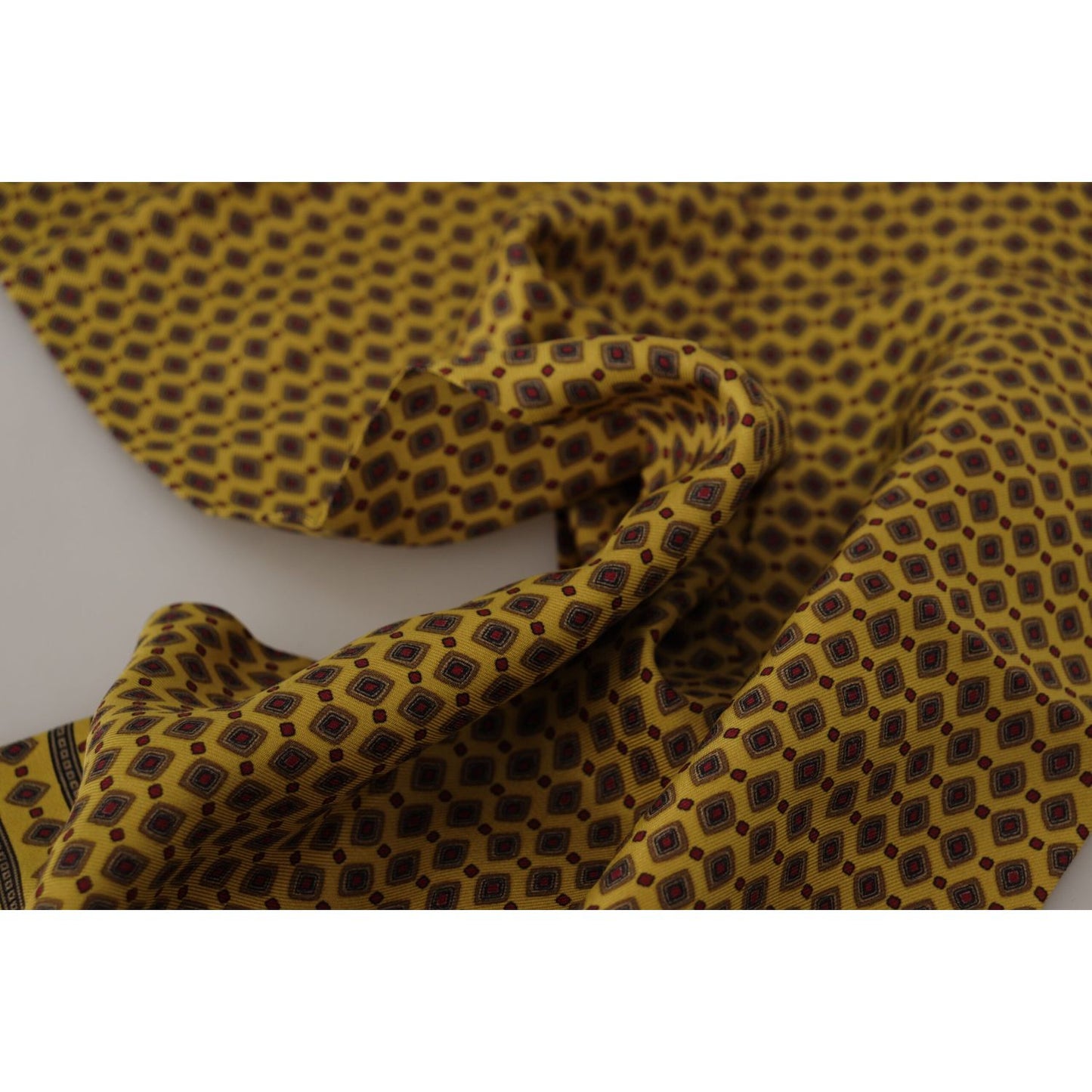 Dolce & Gabbana Elegant Yellow Silk Men's Scarf Dolce & Gabbana Dark Olive Green