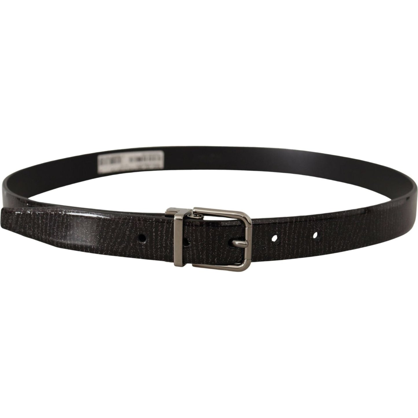 Dolce & Gabbana Elegant Black Leather Belt with Silver Buckle Dolce & Gabbana Dark Slate Gray