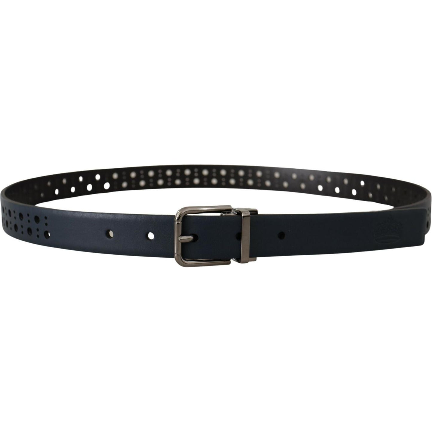 Dolce & Gabbana Elegant Navy Blue Leather Belt Dolce & Gabbana Dark Slate Gray