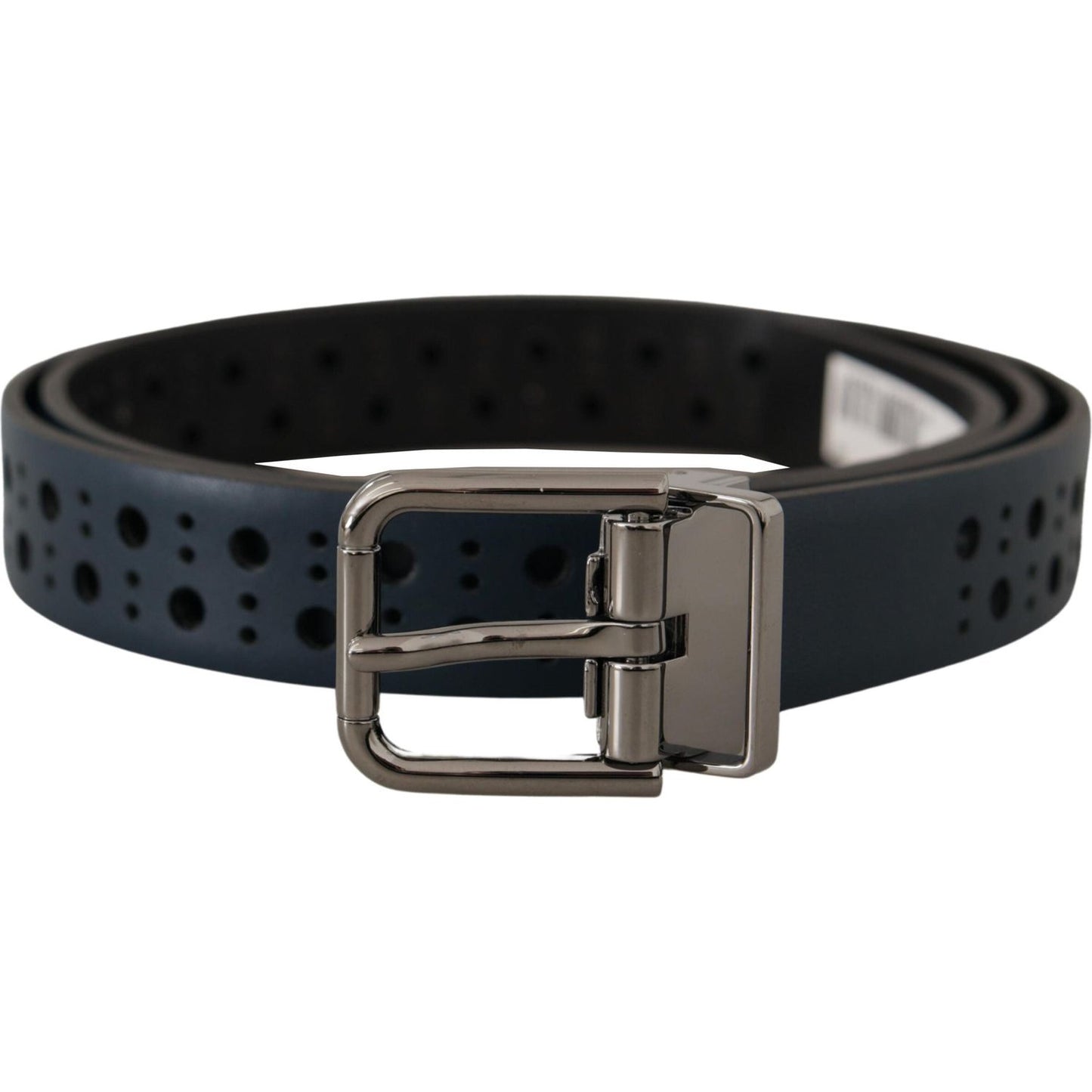 Dolce & Gabbana Elegant Navy Blue Leather Belt Dolce & Gabbana Dark Slate Gray