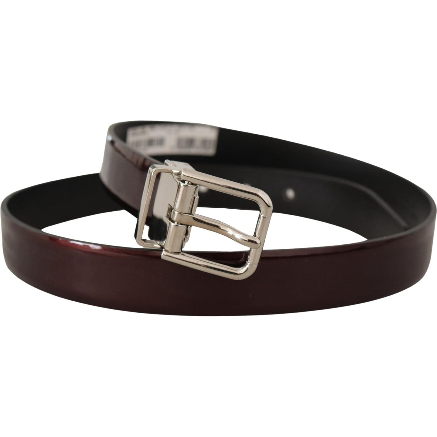 Dolce & Gabbana Elegant Dark Brown Patent Leather Belt Dolce & Gabbana Black