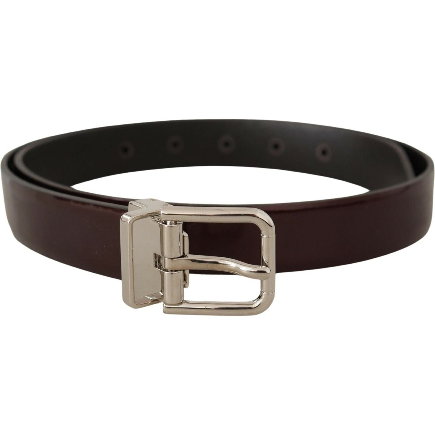 Dolce & Gabbana Elegant Dark Brown Patent Leather Belt Dolce & Gabbana Dark Slate Gray