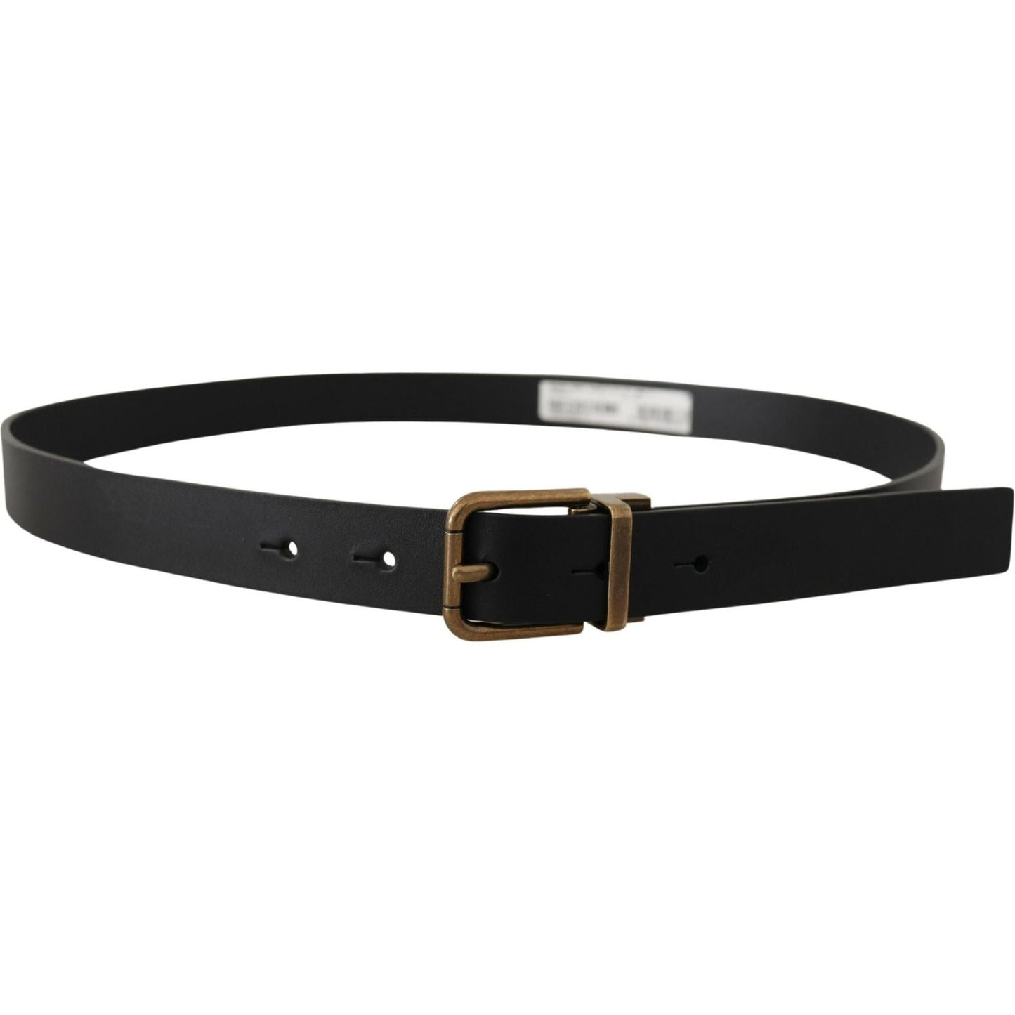 Dolce & Gabbana Elegant Black Leather Belt with Vintage Buckle Dolce & Gabbana Dark Slate Gray
