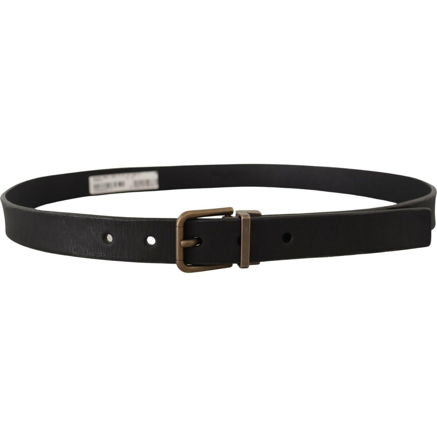 Dolce & Gabbana Elegant Black Leather Belt with Vintage Metal Buckle Dolce & Gabbana Dark Slate Gray