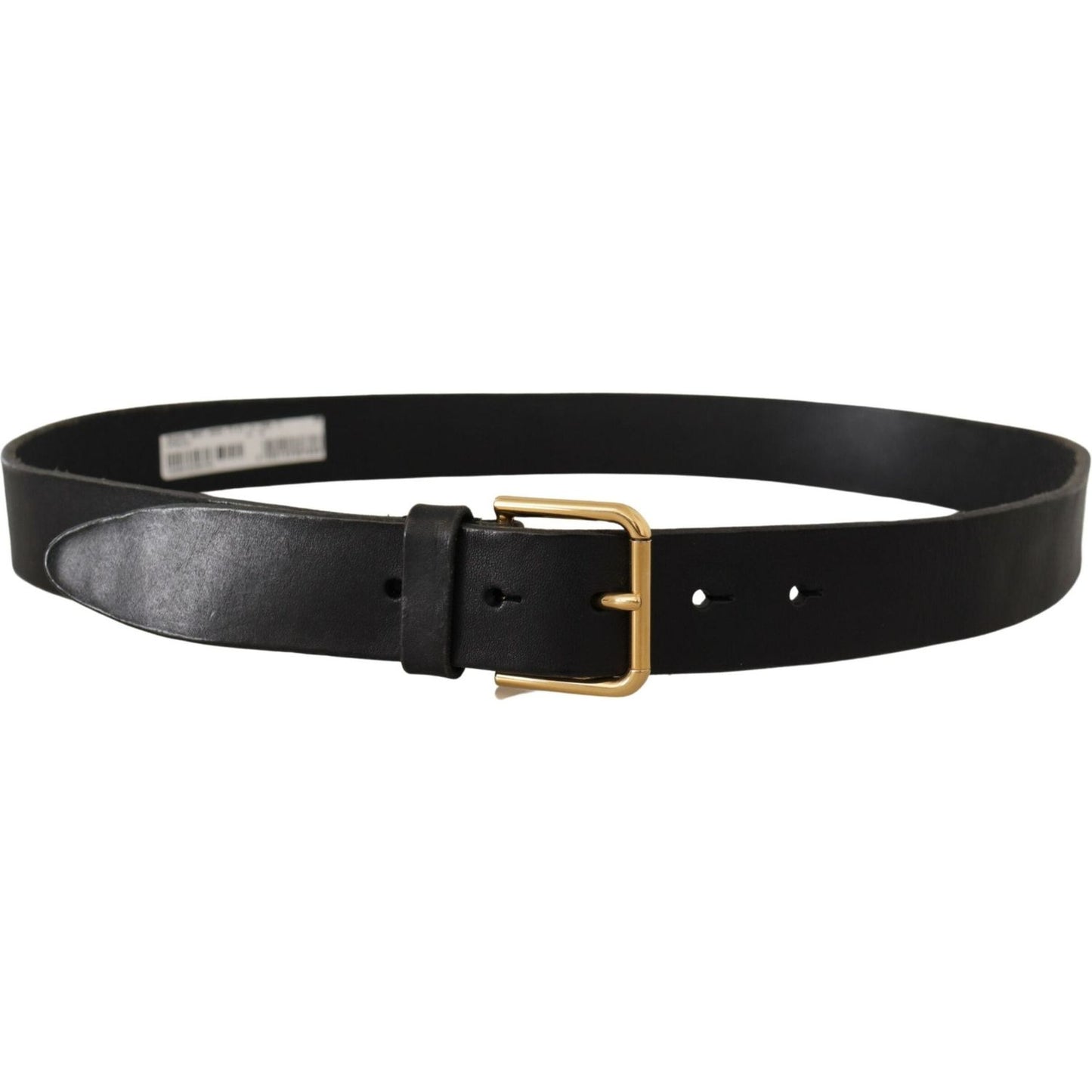 Dolce & Gabbana Elegant Black Leather Belt with Metal Buckle Dolce & Gabbana Black