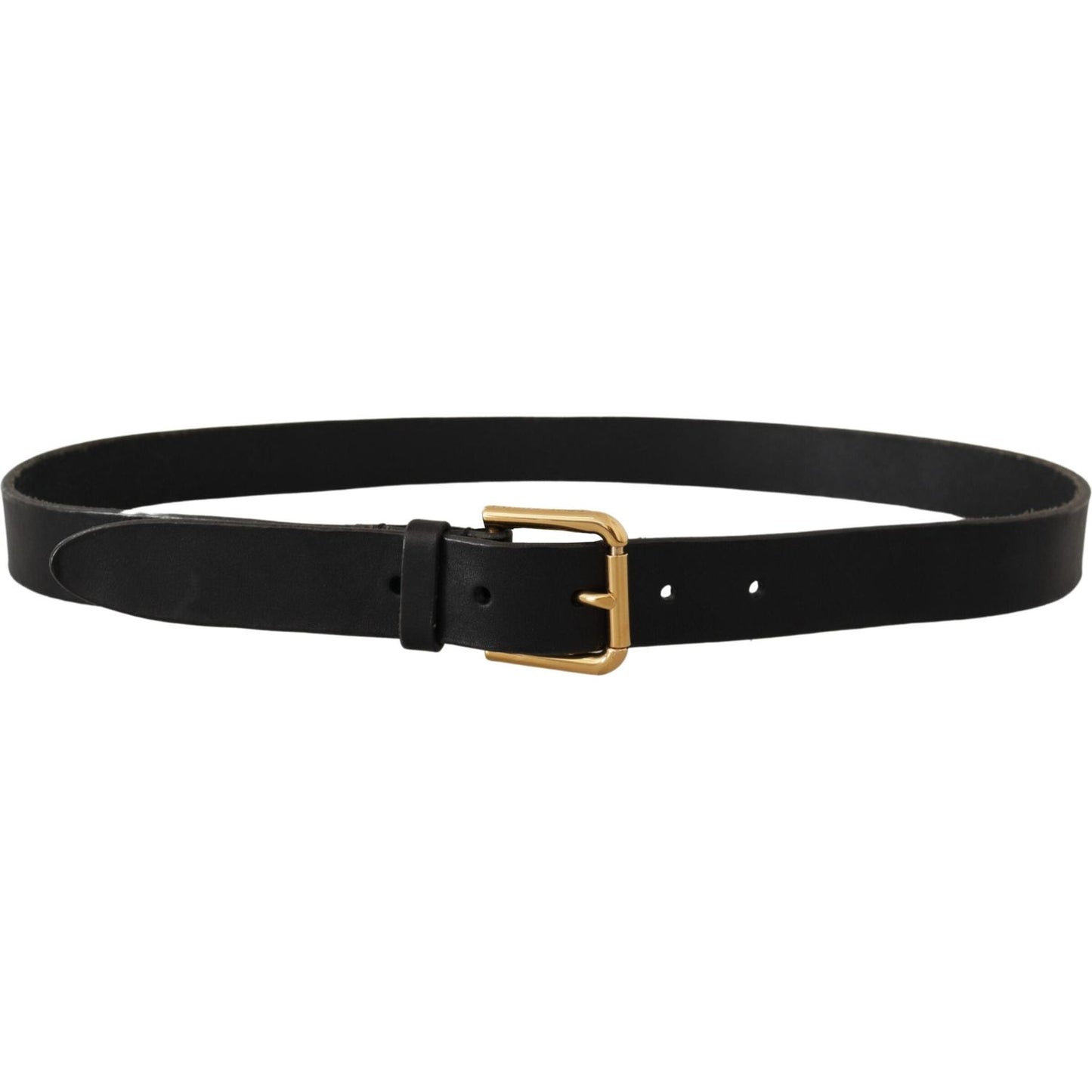 Dolce & Gabbana Elegant Leather Belt with Metal Buckle Dolce & Gabbana Black