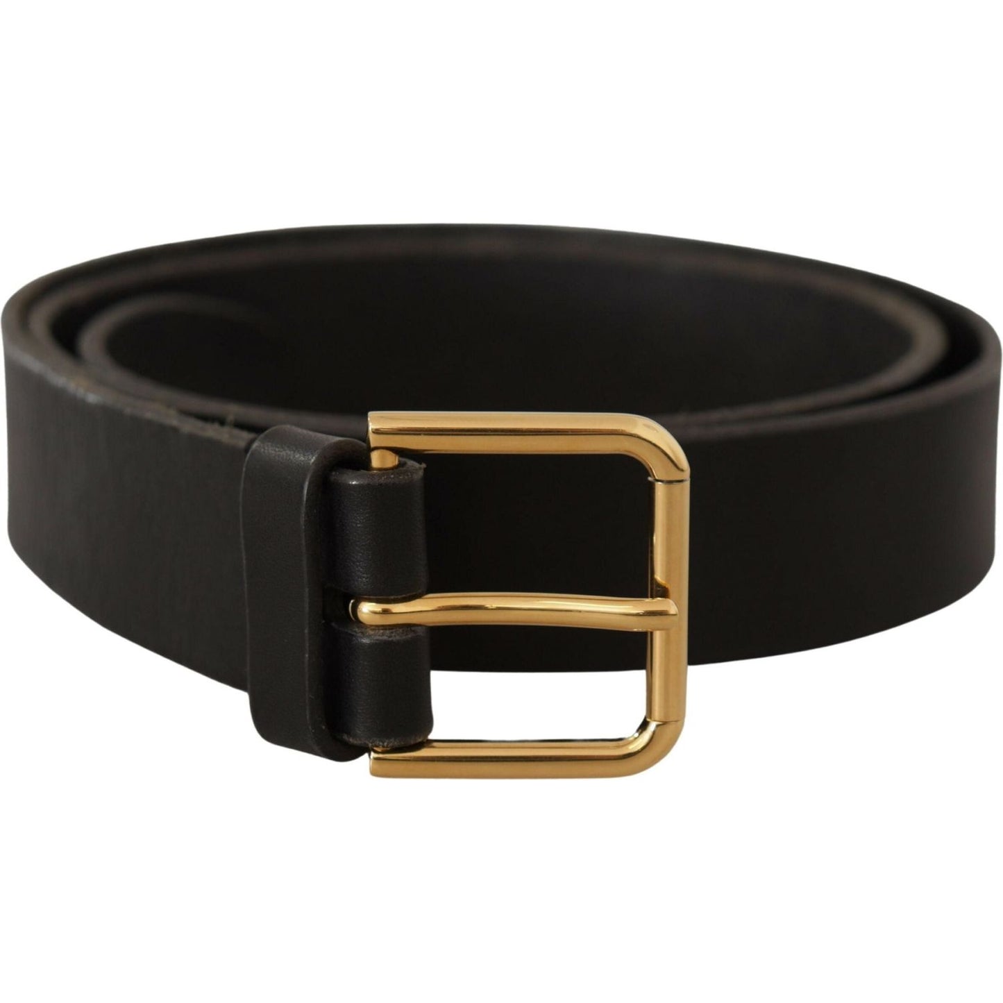 Dolce & Gabbana Elegant Leather Belt with Metal Buckle Dolce & Gabbana Black