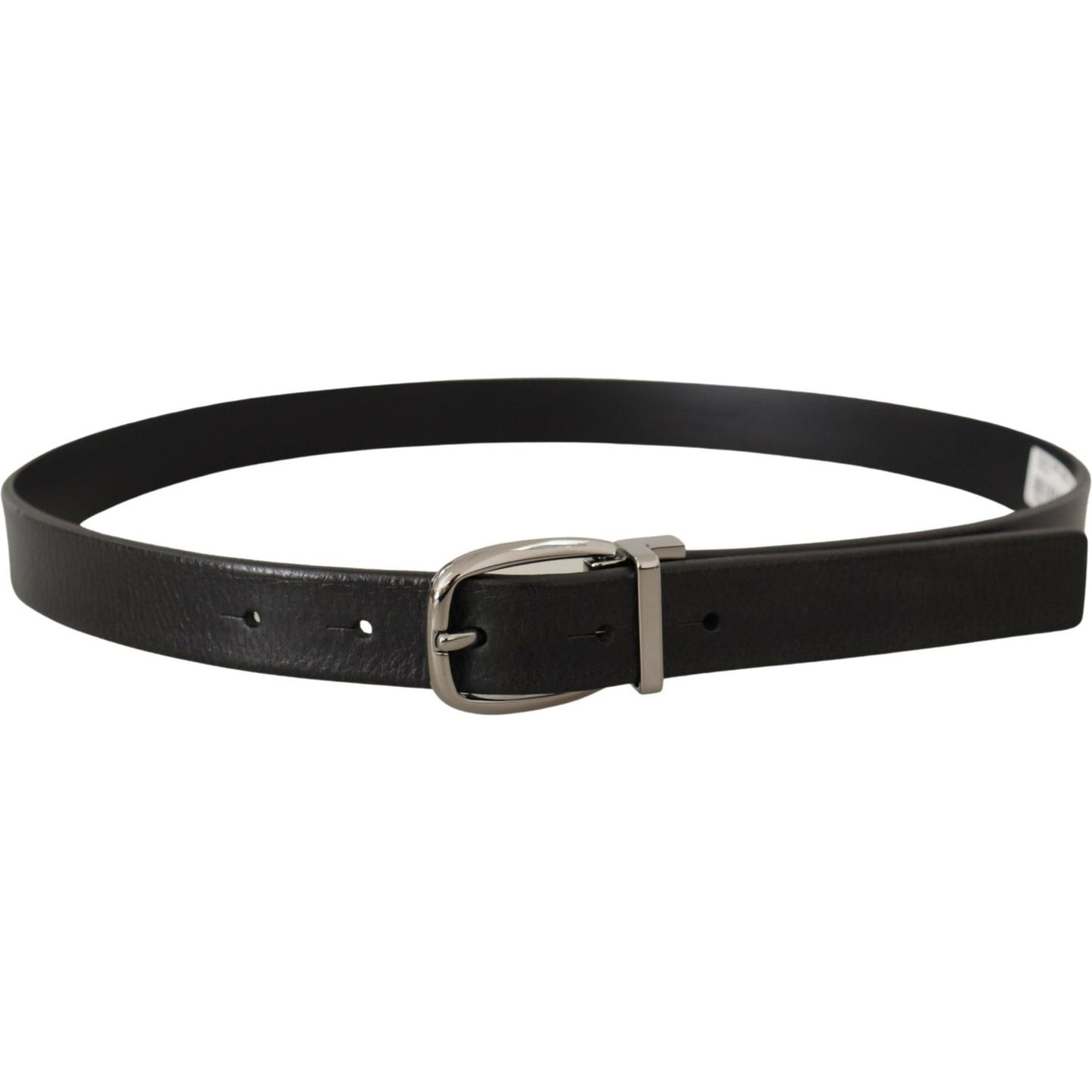 Dolce & Gabbana Elegant Black Leather Belt with Metal Buckle Dolce & Gabbana Dark Slate Gray