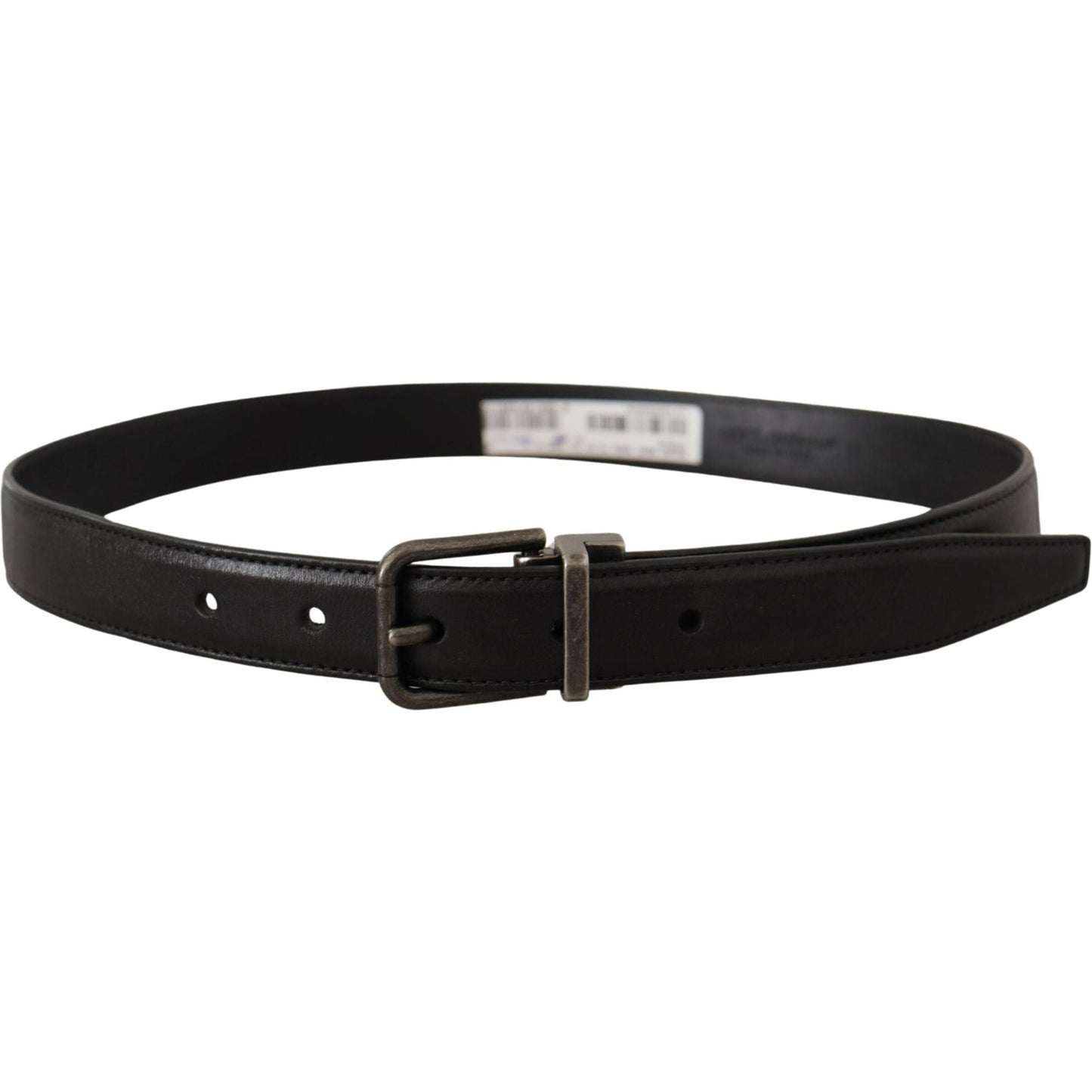 Dolce & Gabbana Elegant Black Leather Belt with Metal Buckle Dolce & Gabbana Black