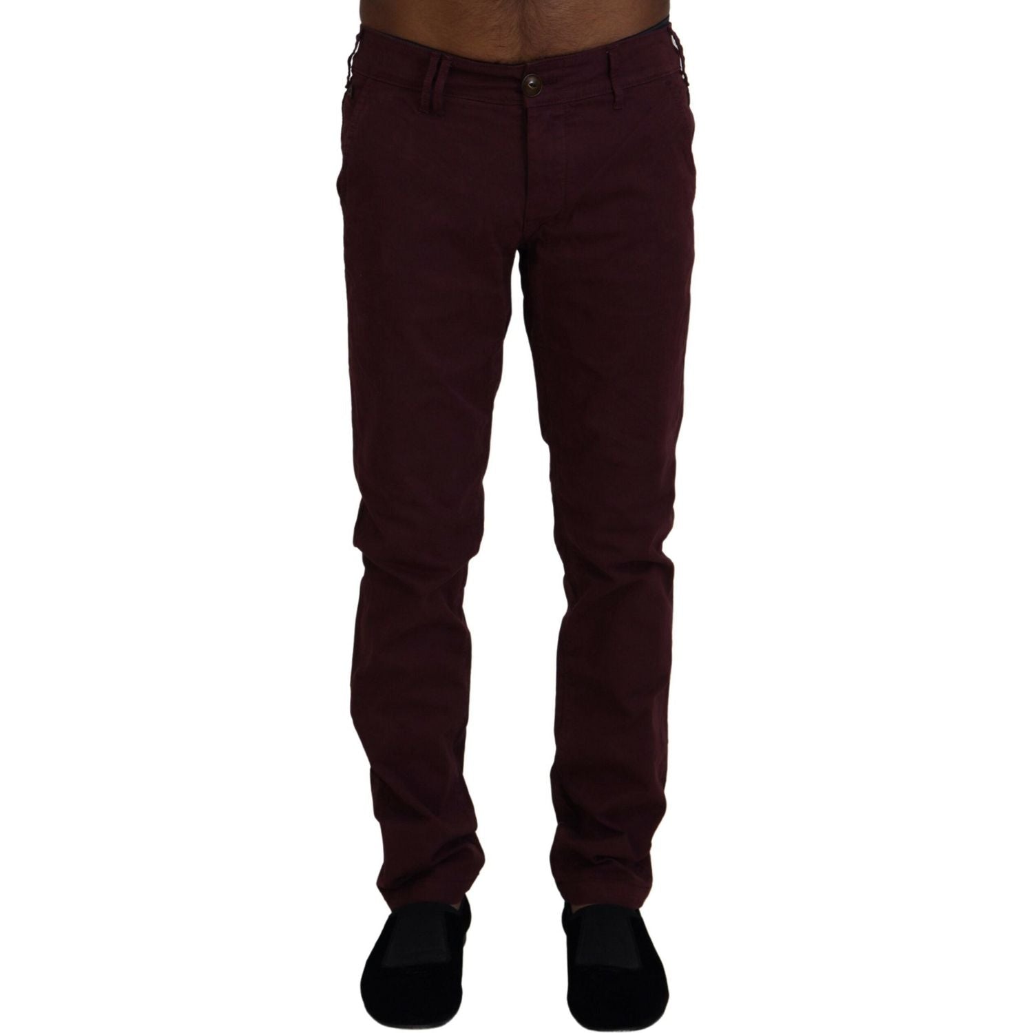 CYCLE Maroon Cotton Stretch Skinny Casual Men Pants