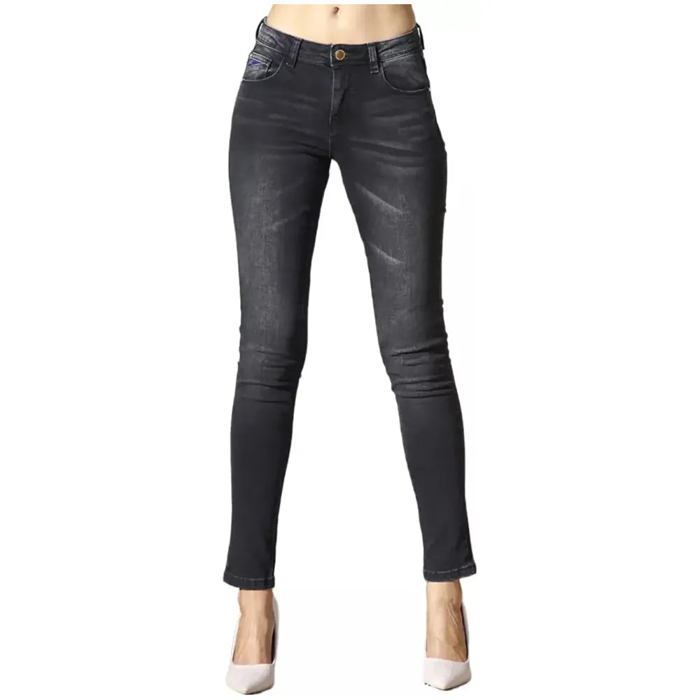 Yes Zee Black Cotton Women's Jeans Yes Zee Dark Slate Gray