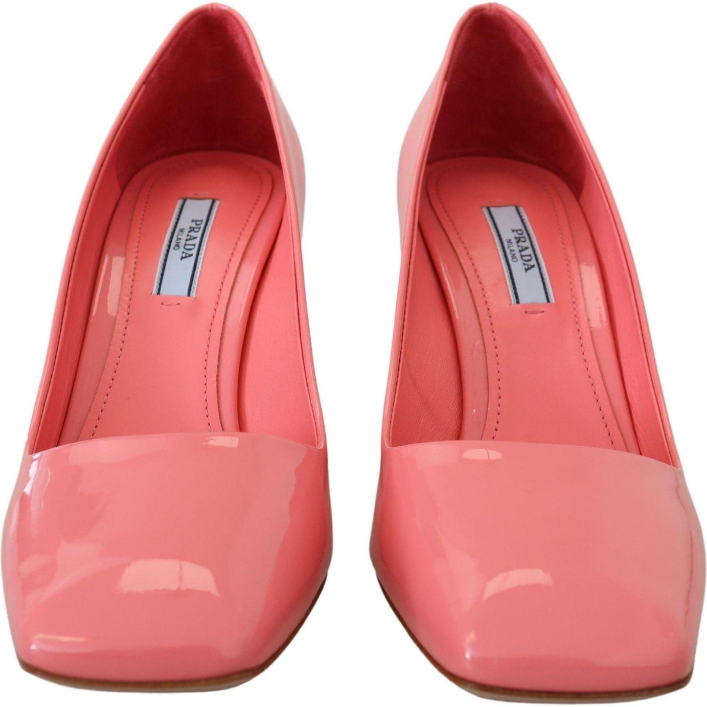 Prada Elegant Square Toe Pink Heels Prada Light Coral