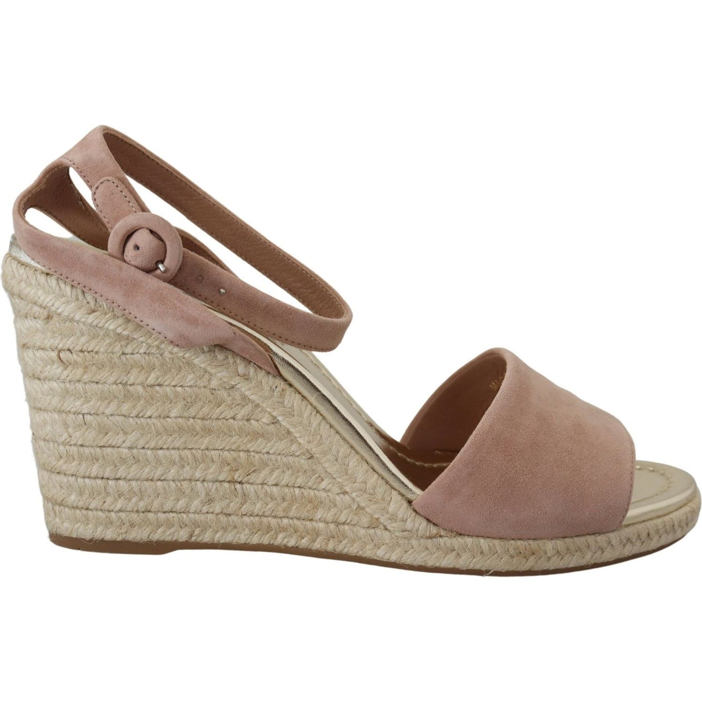 Prada Elegant Suede Ankle Strap Wedge Sandals Prada Rosy Brown