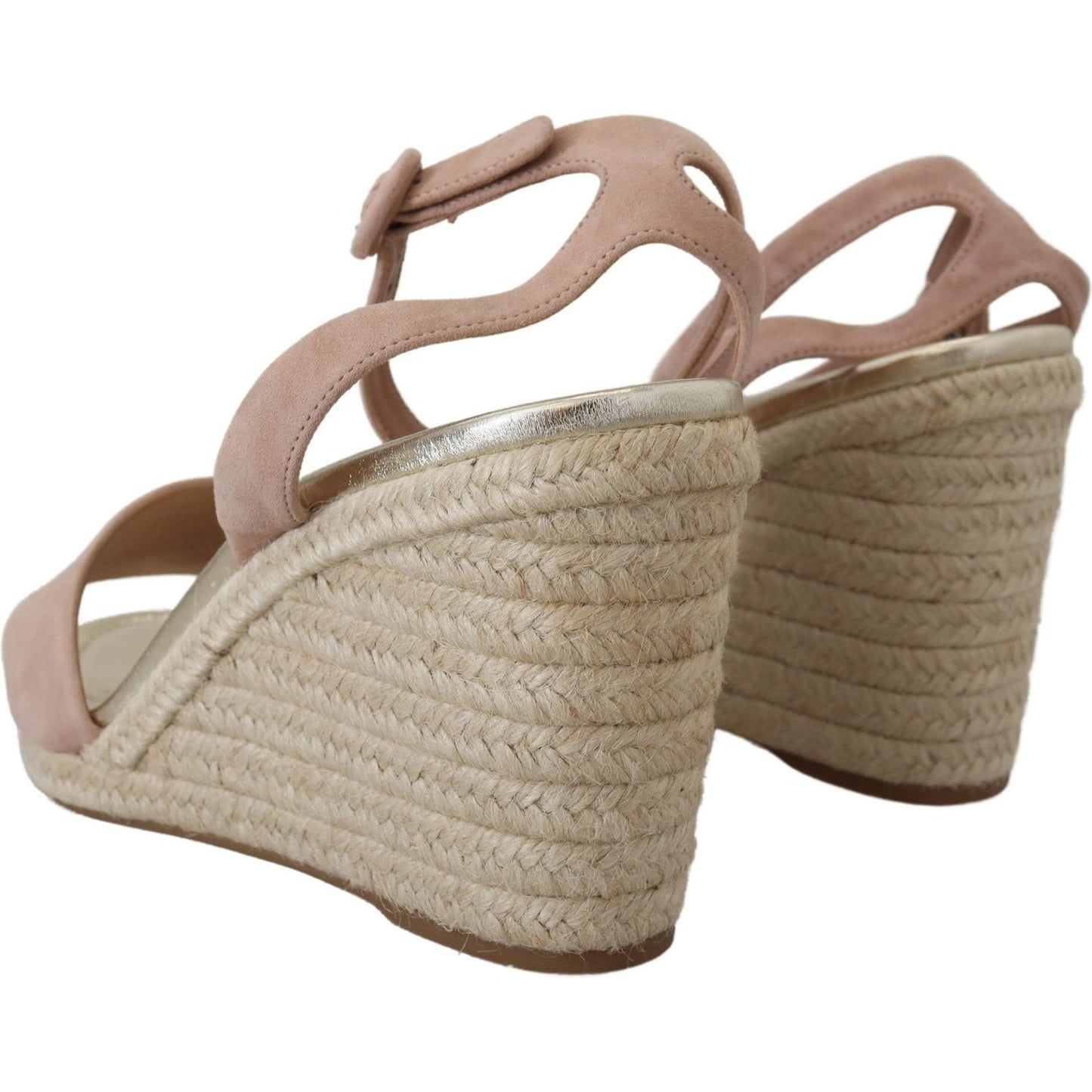 Prada Elegant Suede Ankle Strap Wedge Sandals Prada Rosy Brown