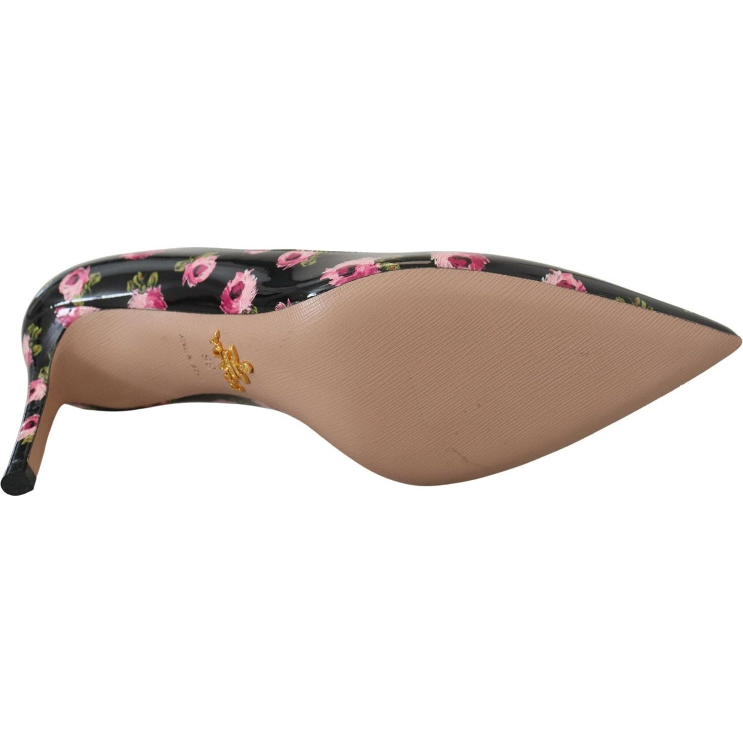 Prada Elegant Floral Print Leather Pumps Prada Rosy Brown