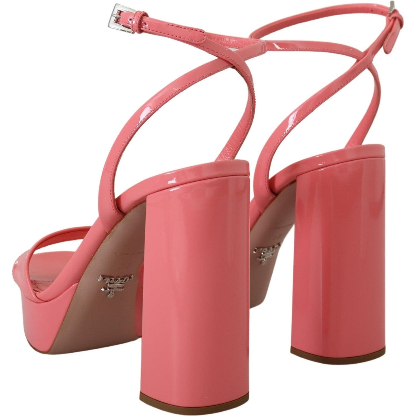 Prada Chic Pink Patent Leather Platform Sandals Prada Maroon