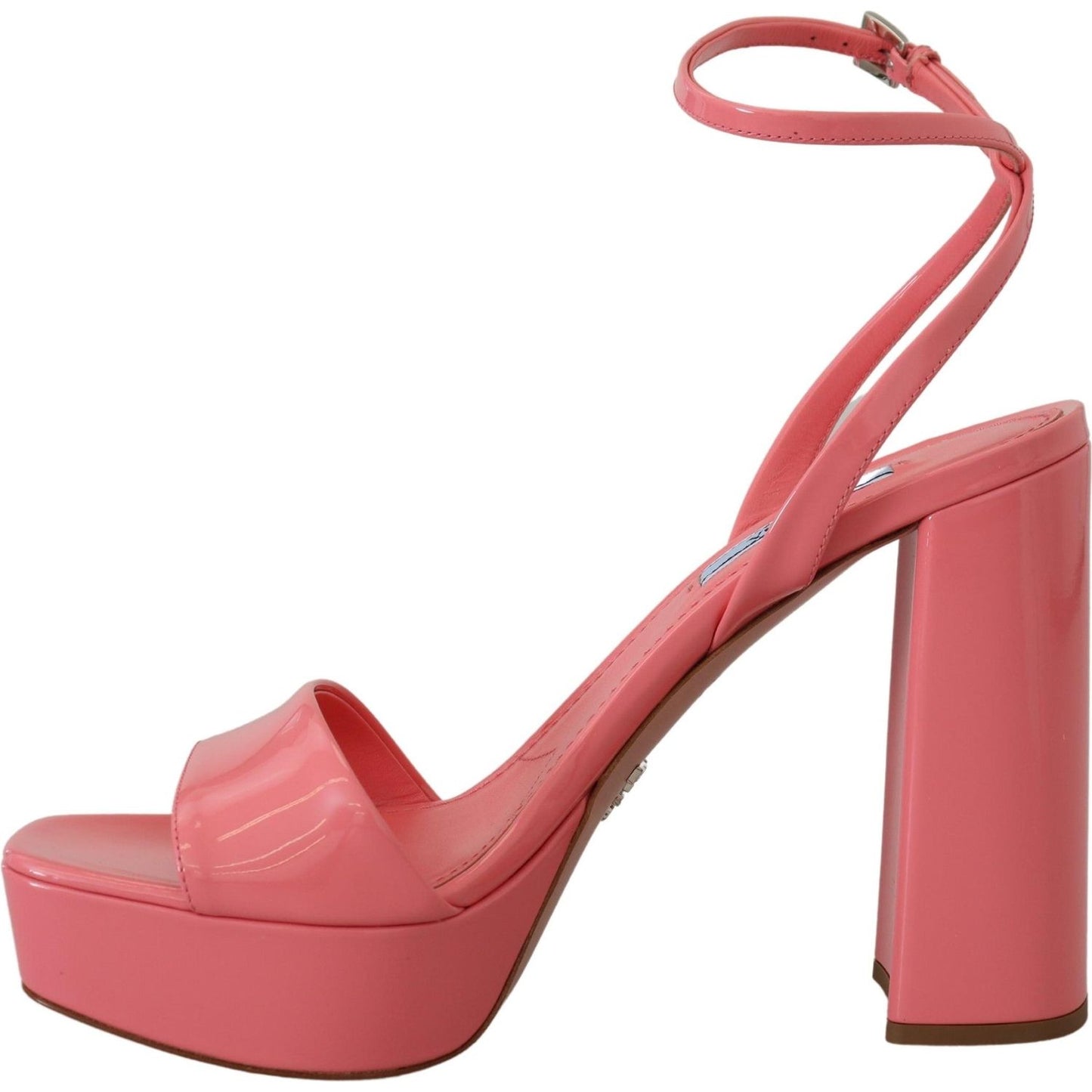 Prada Chic Pink Patent Leather Platform Sandals Prada Pale Violet Red