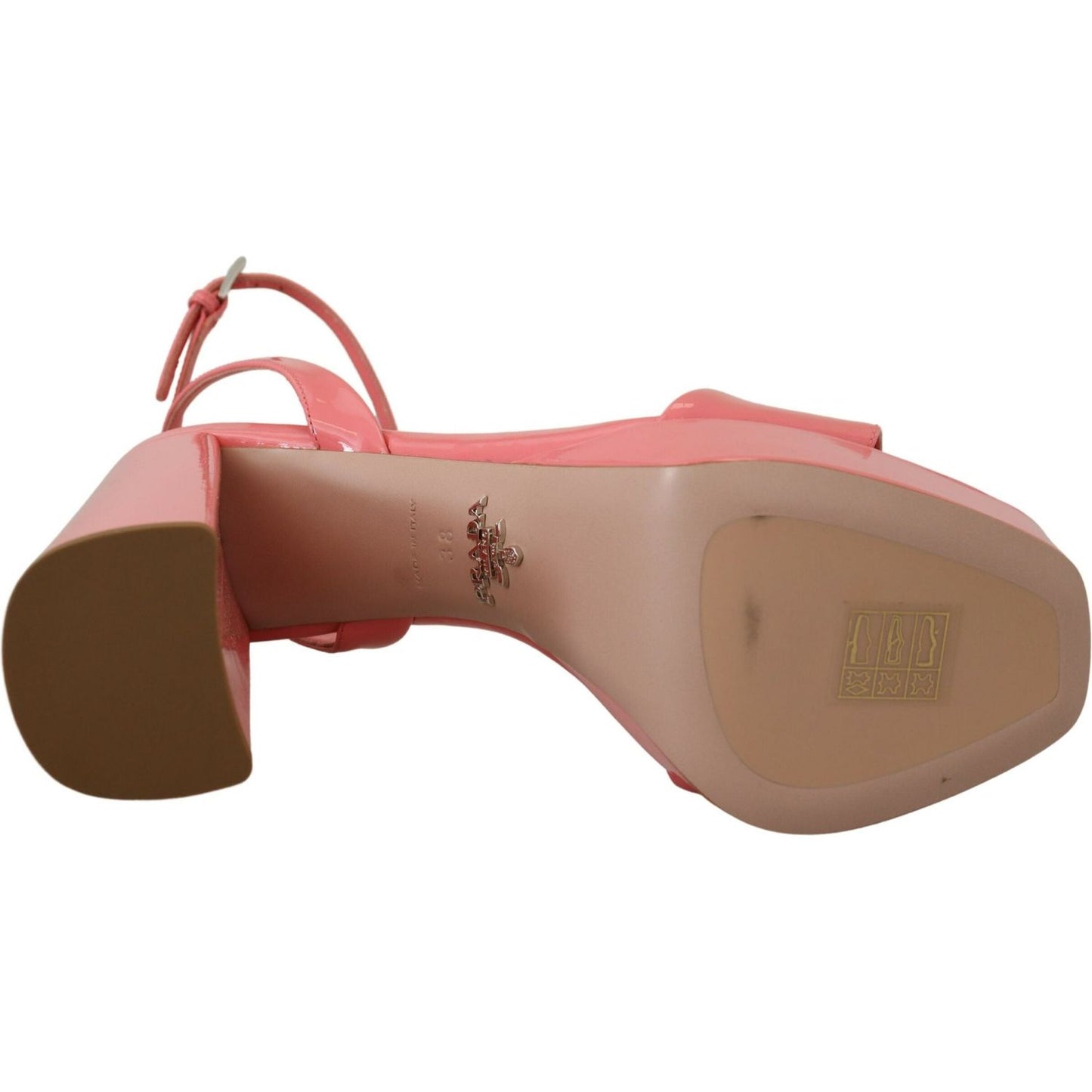 Prada Chic Pink Patent Leather Platform Sandals Prada Dim Gray