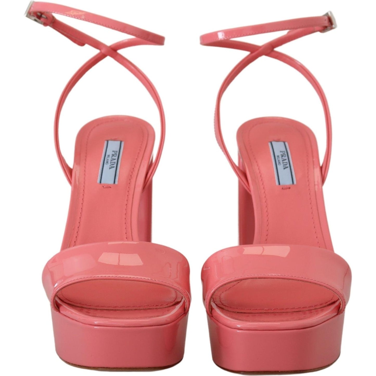 Prada Chic Pink Patent Leather Platform Sandals Prada Pale Violet Red