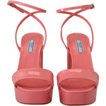 Prada Pink Patent Sandals Ankle Strap Heels Sandal LA10139- 38