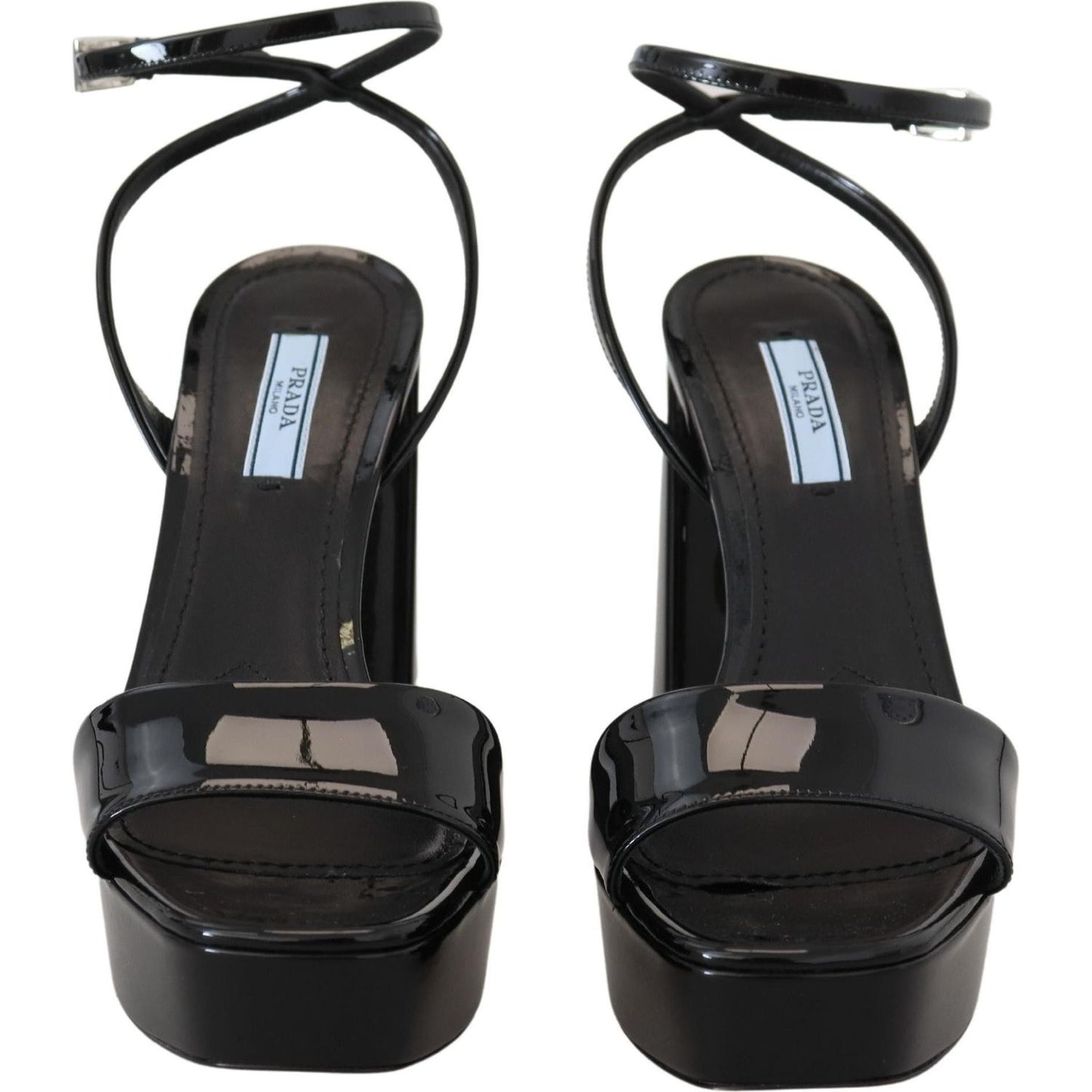 Prada Elevate Your Elegance with Glossy Black Heels Prada Dark Slate Gray