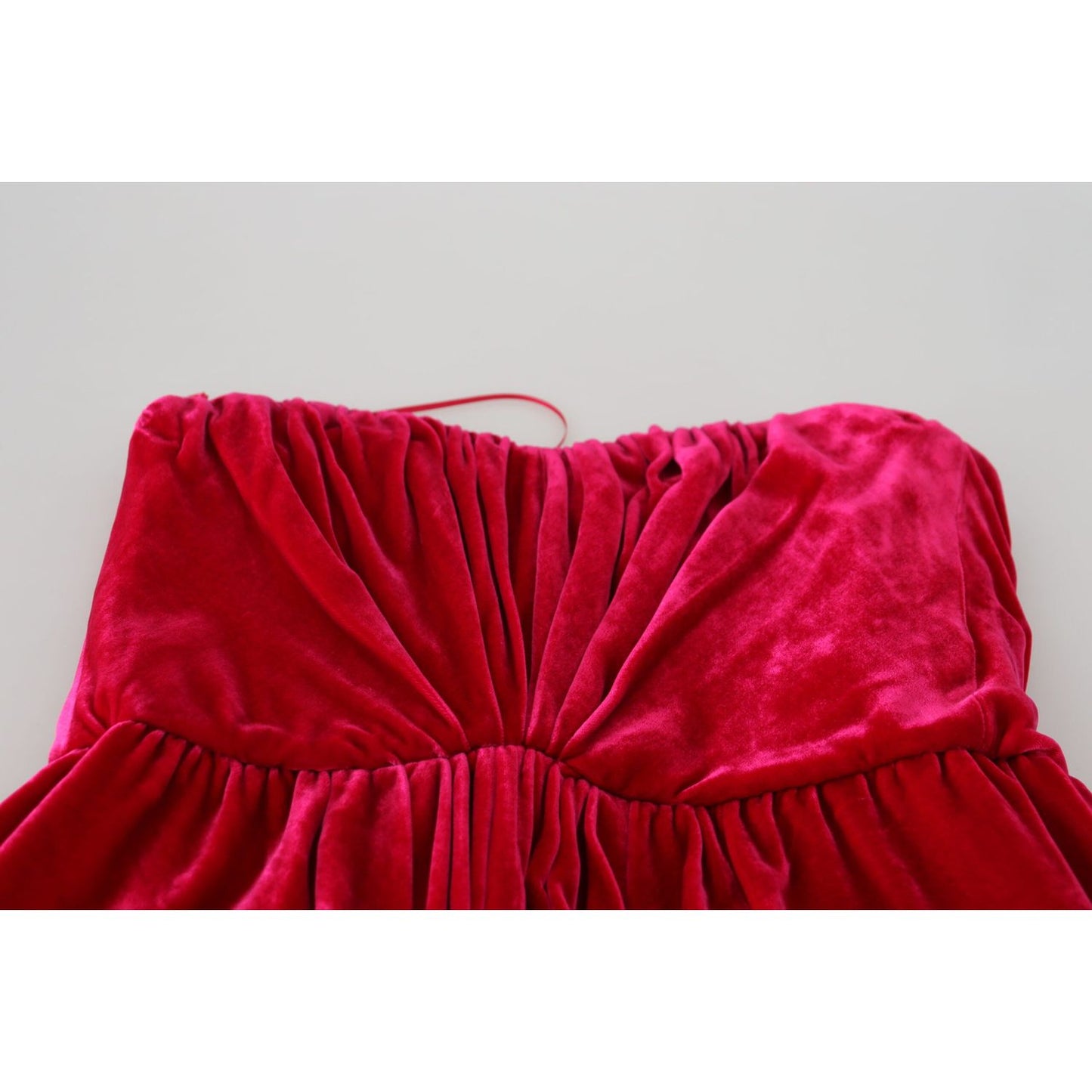 Dolce & Gabbana Enchanting Strapless Midi Dress in Dark Pink Dolce & Gabbana Firebrick