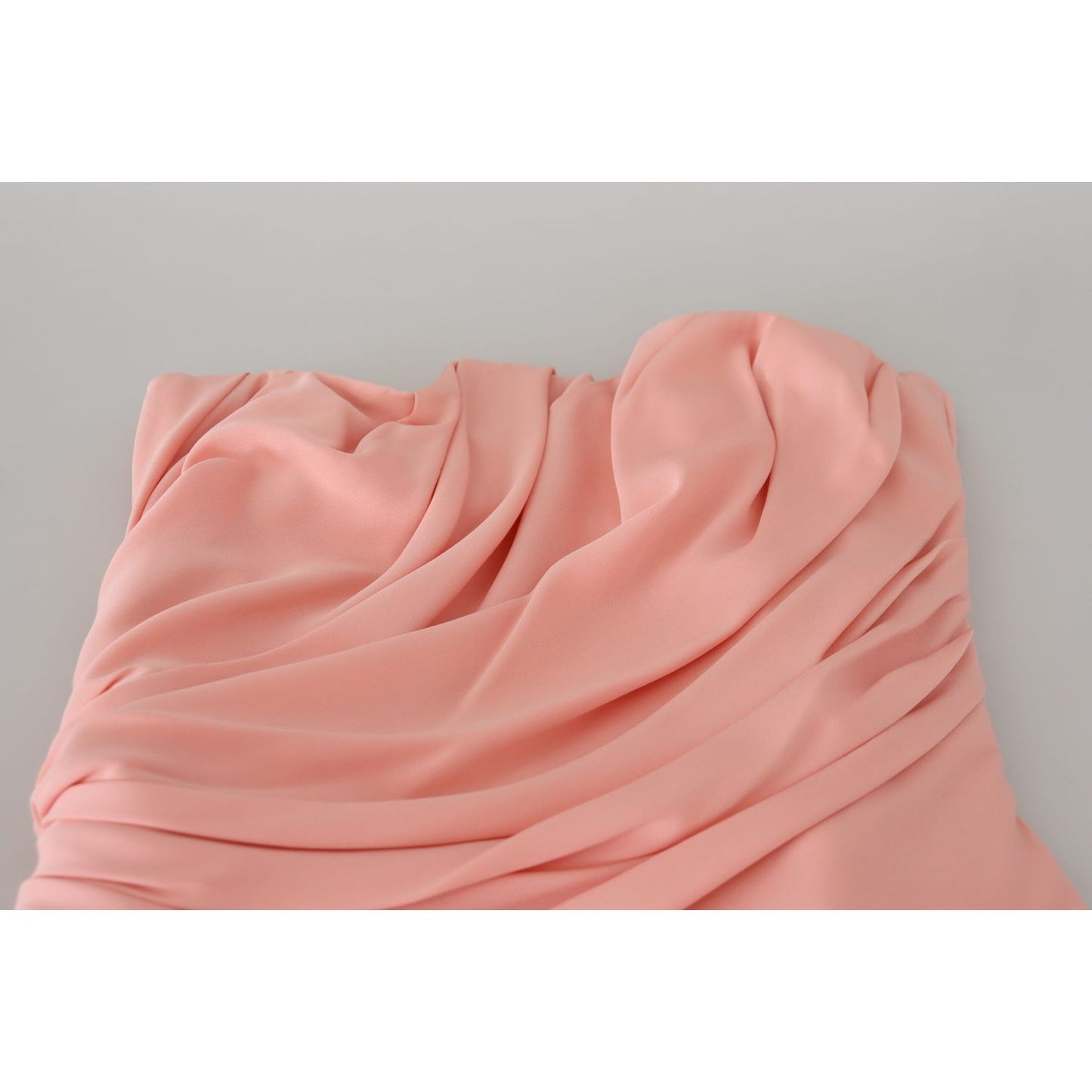 Dolce & Gabbana Elegant Pink Strapless Midi Silhouette Dolce & Gabbana Tan