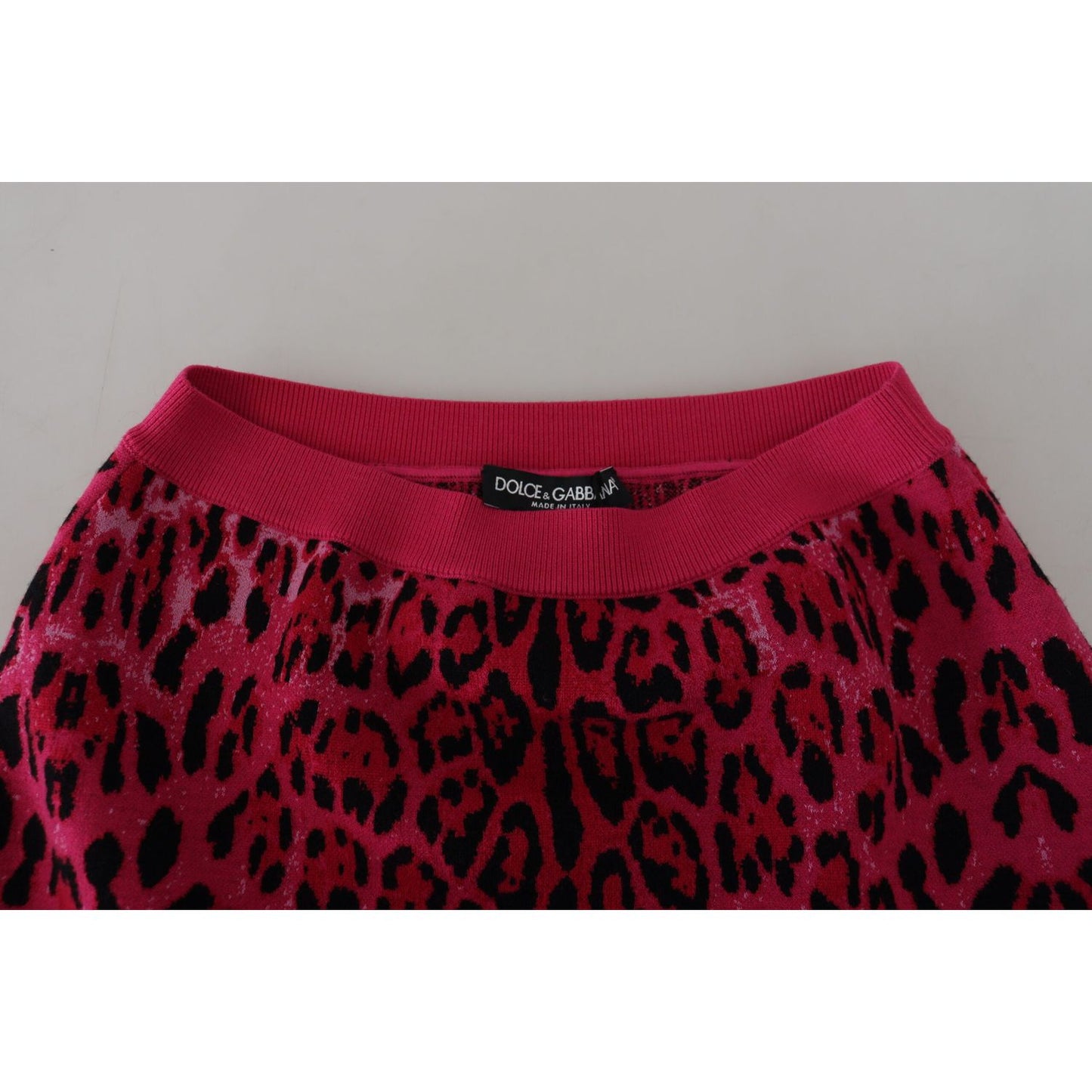 Dolce & Gabbana Chic High Waist Pink Leopard Mini Skirt Dolce & Gabbana Dark Red