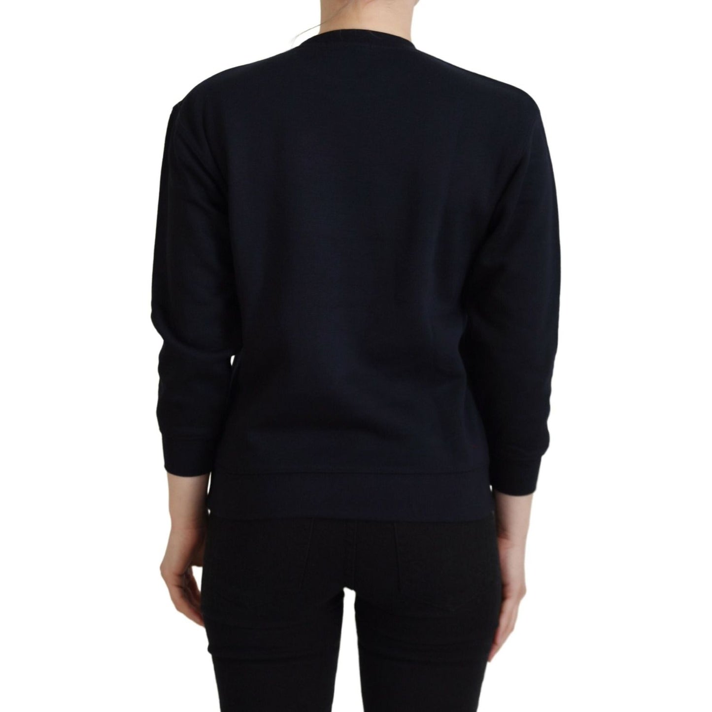 Philippe Model Chic Black Printed Cotton Sweater Philippe Model Black