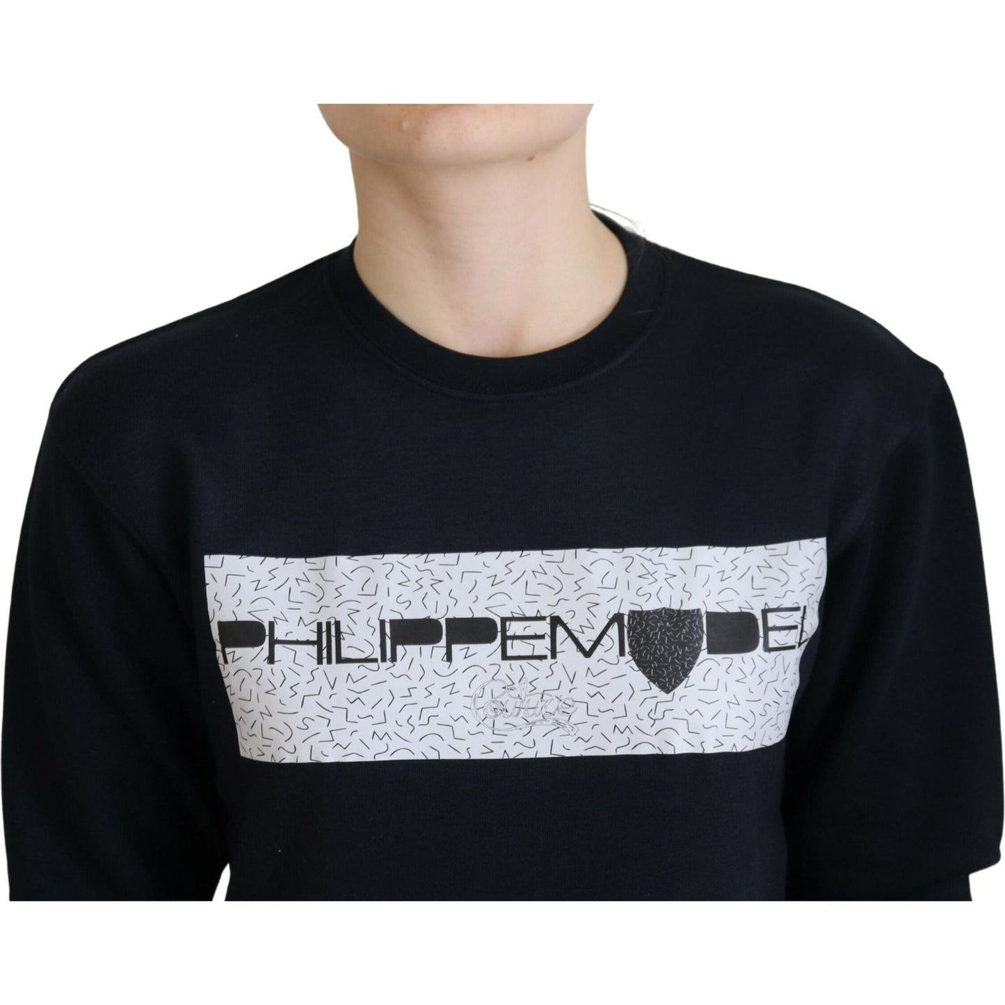 Philippe Model Chic Black Printed Cotton Sweater Philippe Model Black