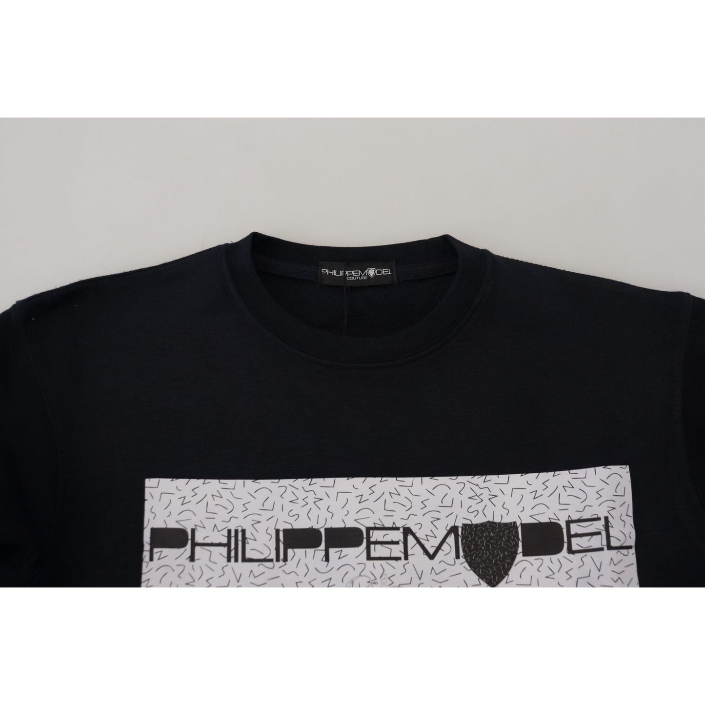 Philippe Model Chic Black Printed Cotton Sweater Philippe Model Gray