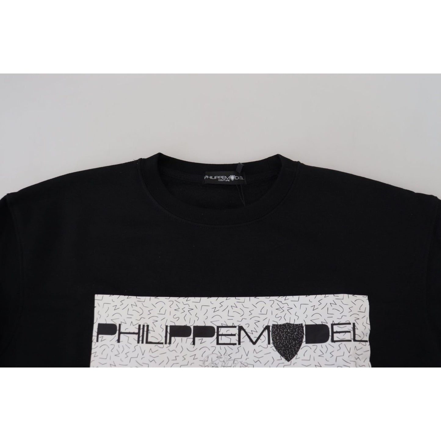 Philippe Model Chic Black Printed Cotton Sweater Philippe Model Gray