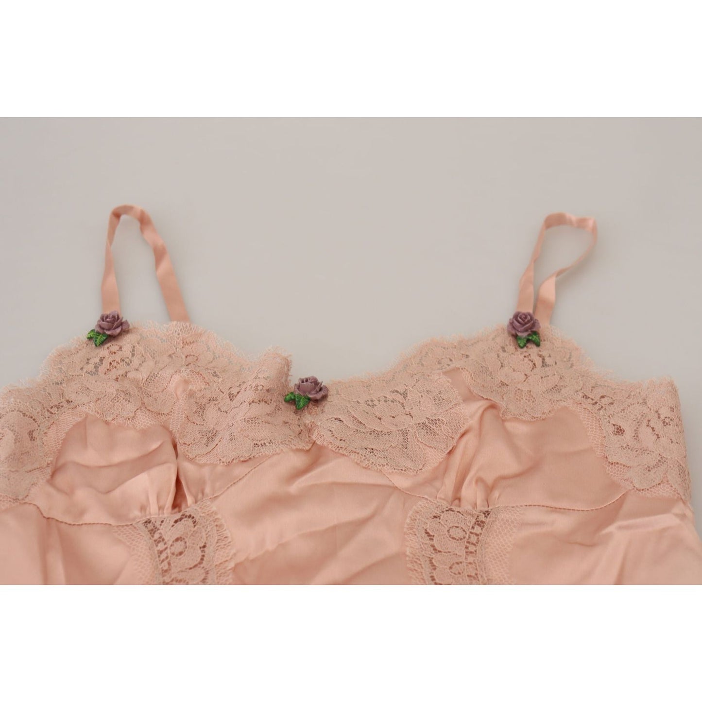 Dolce & Gabbana Elegant Pink Silk Lingerie Top Dolce & Gabbana Tan
