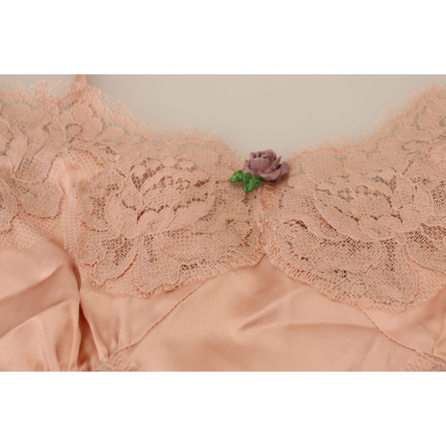 Dolce & Gabbana Elegant Pink Silk Lingerie Top Dolce & Gabbana Tan
