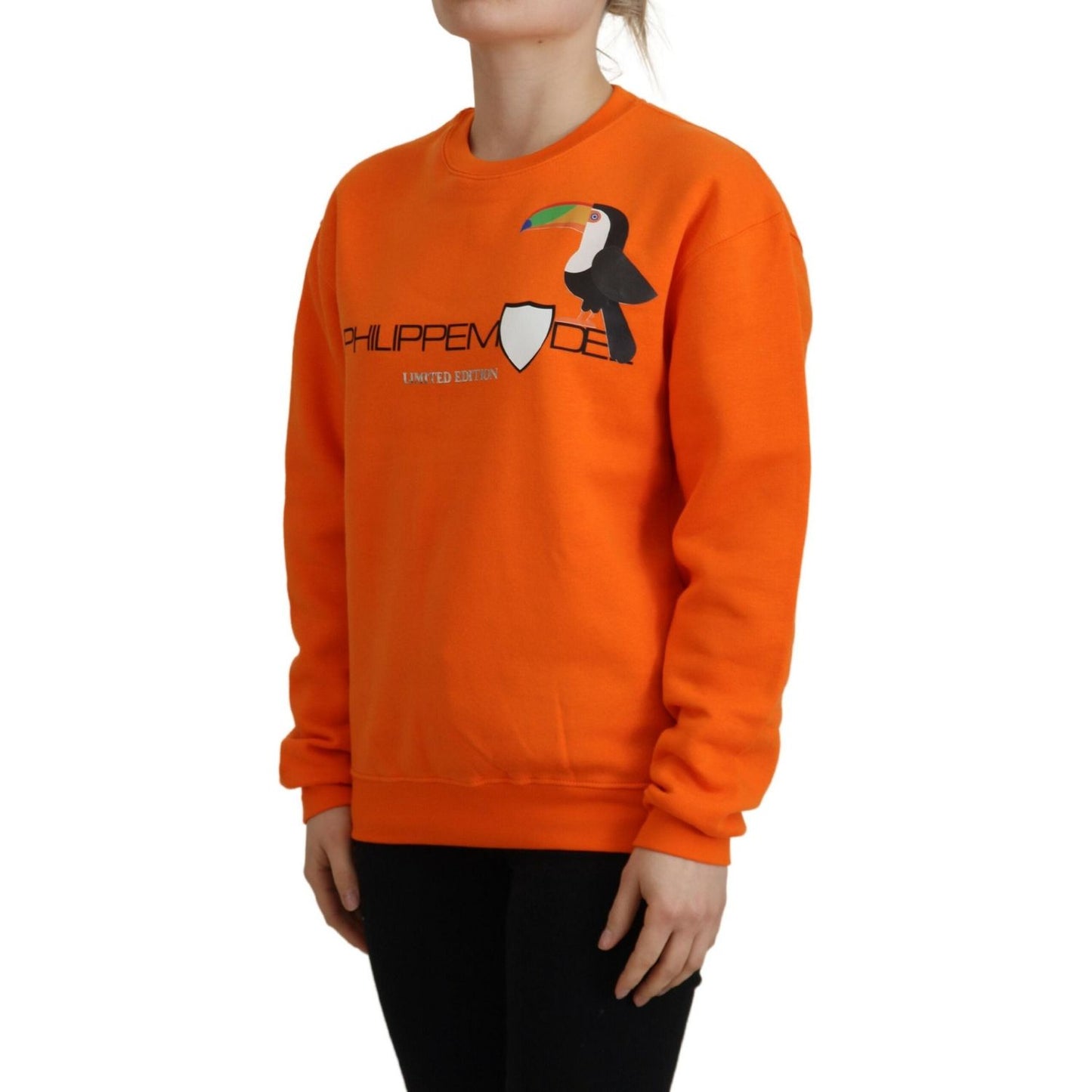 Philippe Model Chic Orange Printed Long Sleeve Pullover Sweater Philippe Model Chocolate
