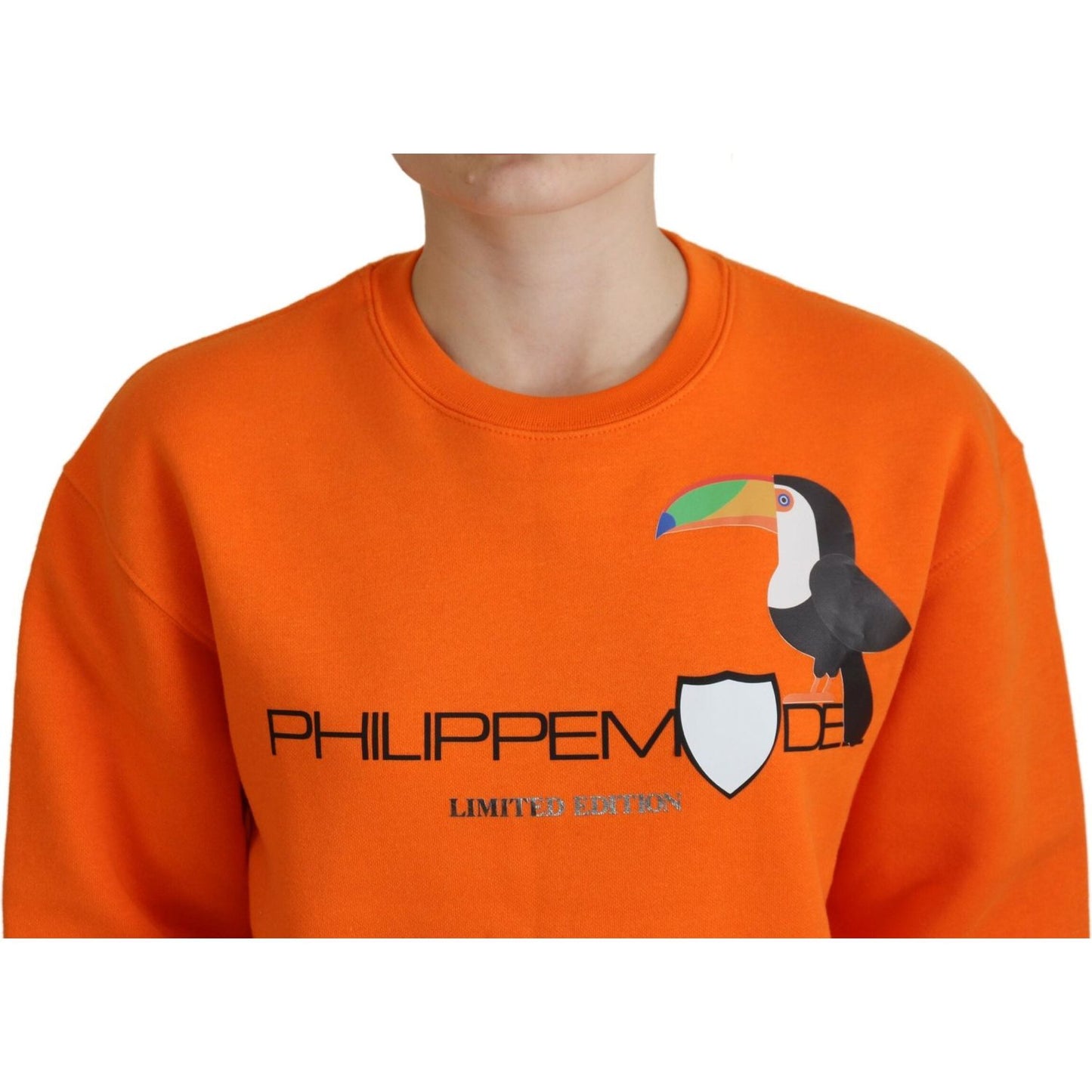 Philippe Model Chic Orange Printed Long Sleeve Pullover Sweater Philippe Model Chocolate