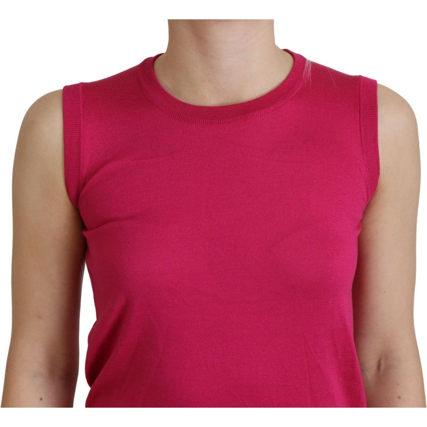 Dolce & Gabbana Chic Pink Silk Sleeveless Tank Top Vest Dolce & Gabbana Maroon