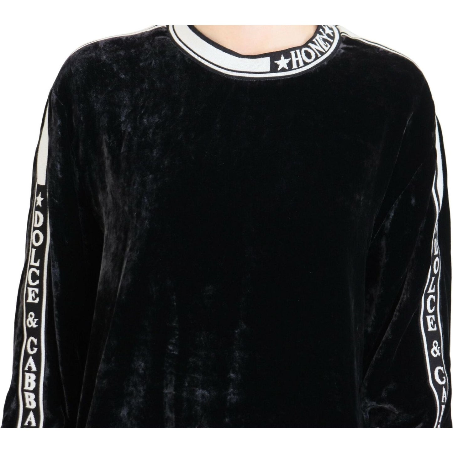 Dolce & Gabbana Elegant Silk Blend Velvet Sweater Dolce & Gabbana Black