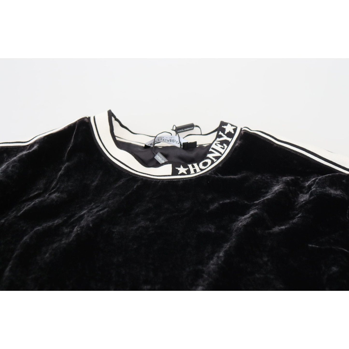 Dolce & Gabbana Elegant Silk Blend Velvet Sweater Dolce & Gabbana Black