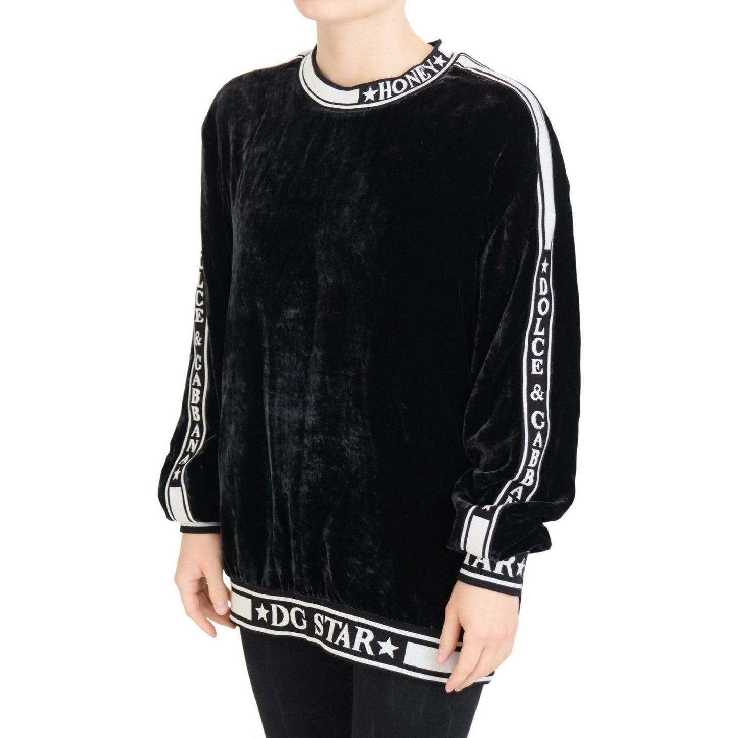 Dolce & Gabbana Elegant Silk Blend Velvet Sweater Dolce & Gabbana Light Gray
