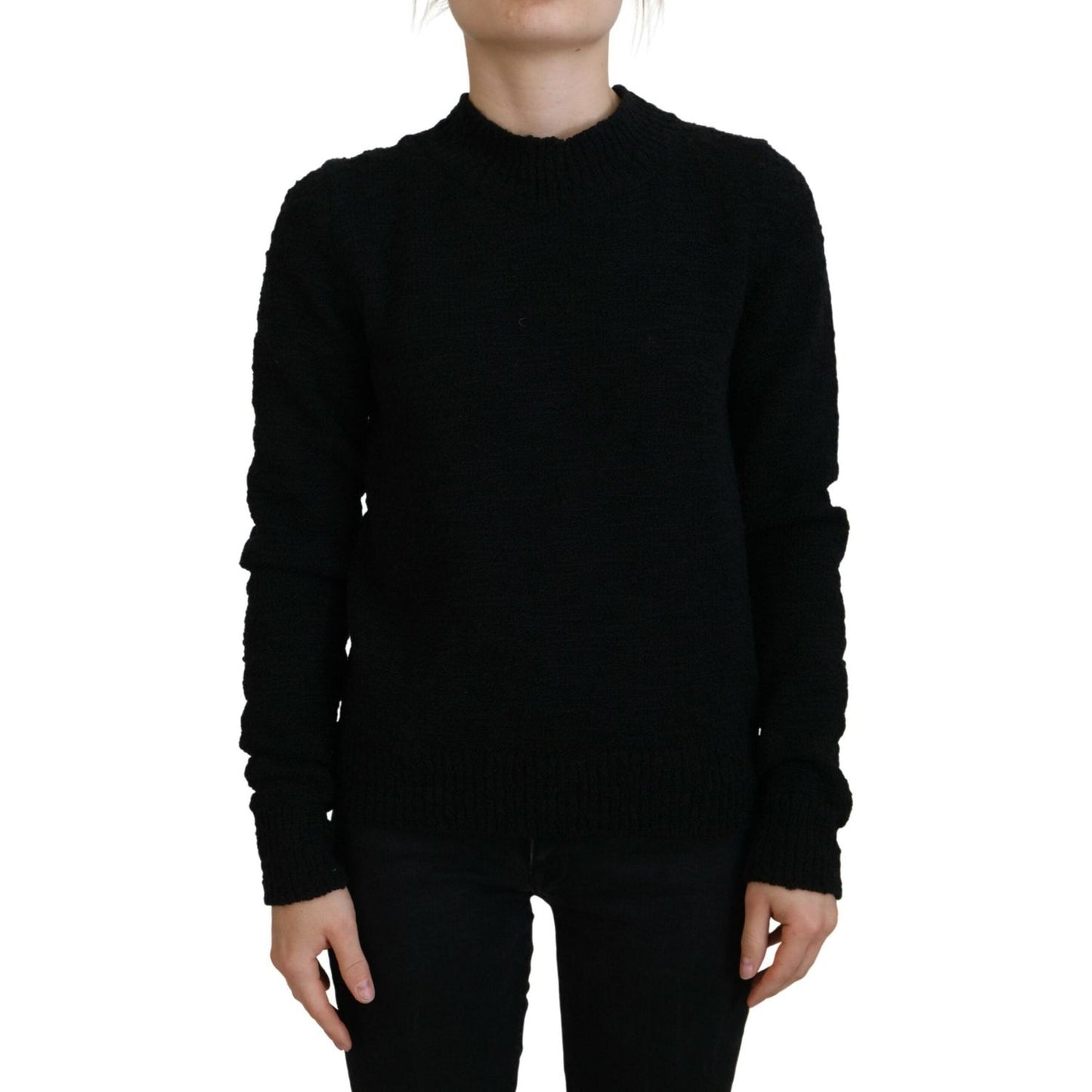 Dolce & Gabbana Elegant Virgin Wool Pullover Sweater Dolce & Gabbana Black