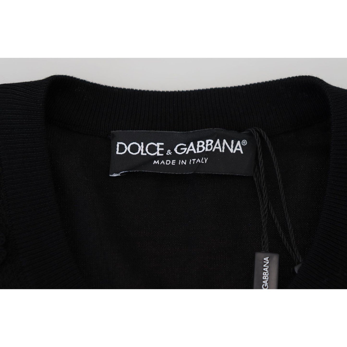 Dolce & Gabbana Elegant Black Floral Lace Cardigan Sweater Dolce & Gabbana Black