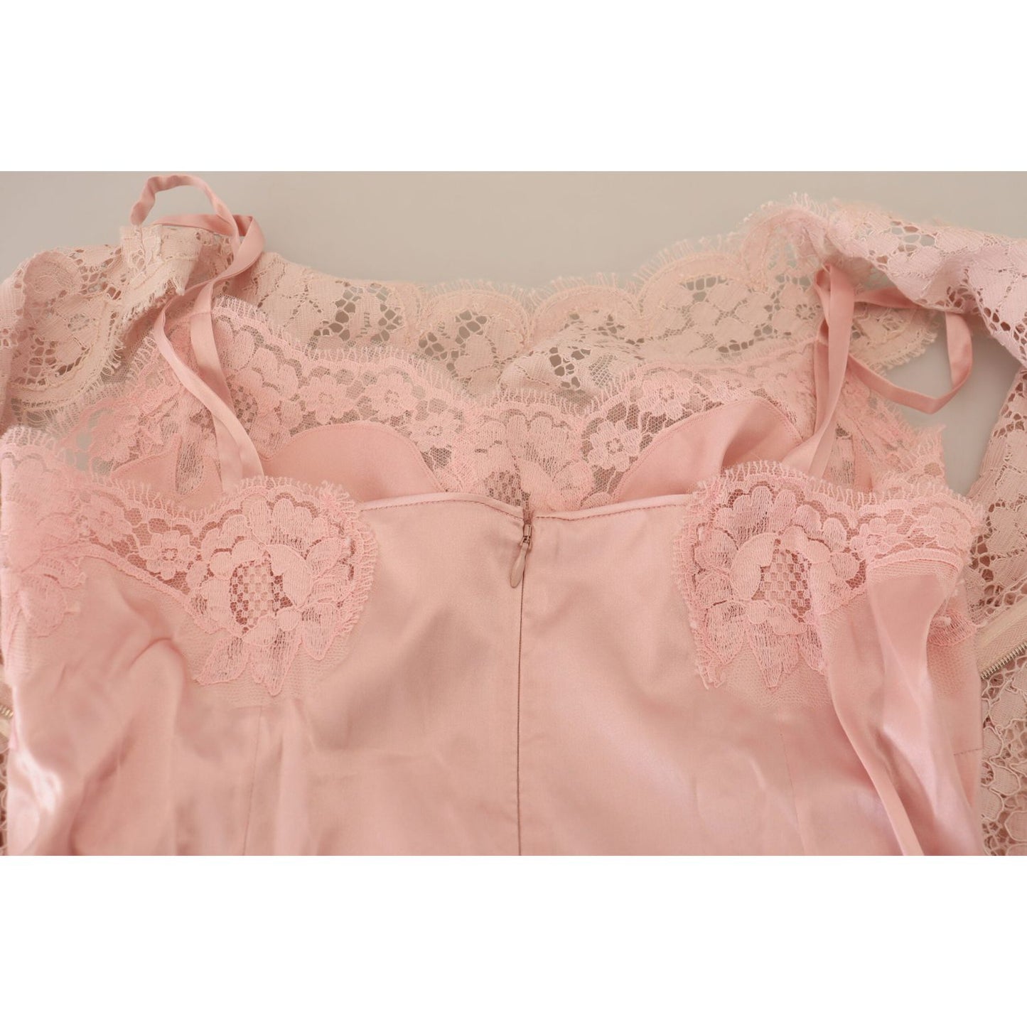 Dolce & Gabbana Elegant Sheer Lace Sleeveless Blouse in Pink Dolce & Gabbana Tan