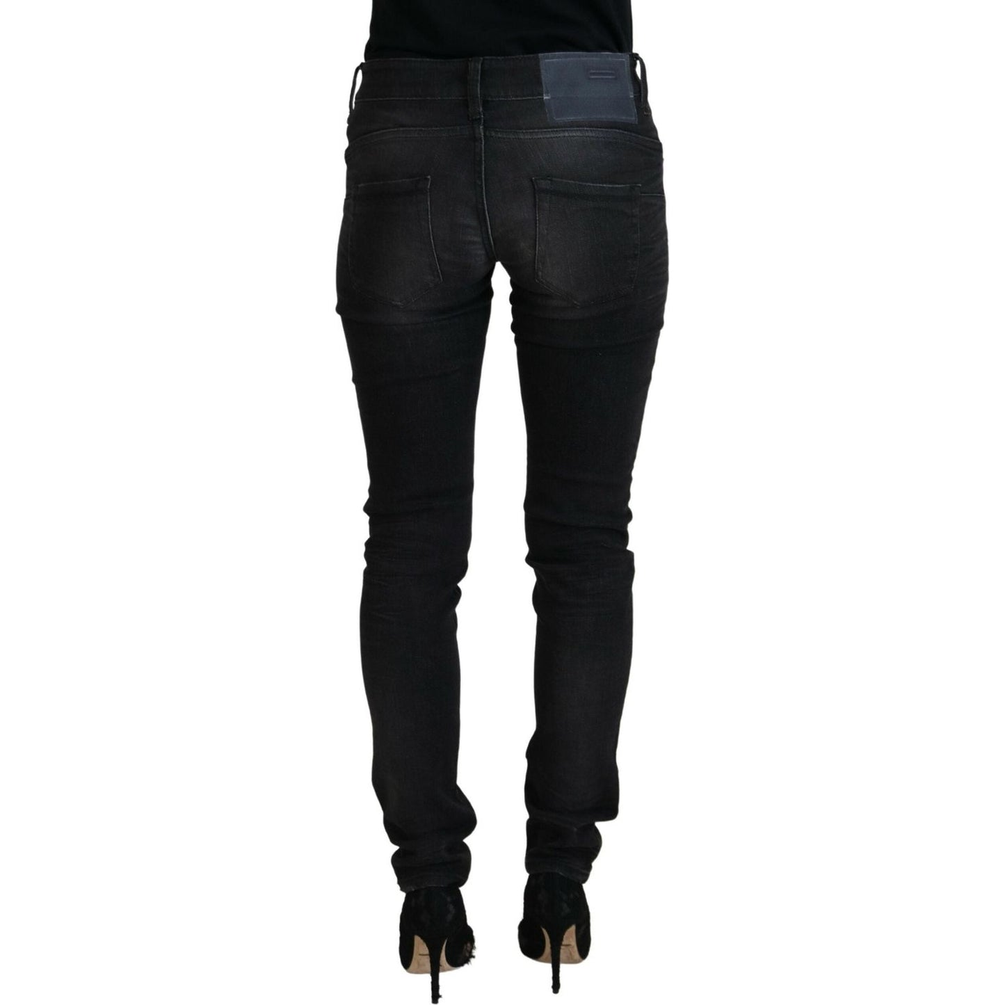 Acht Chic Black Low Waist Straight Leg Jeans Acht Black