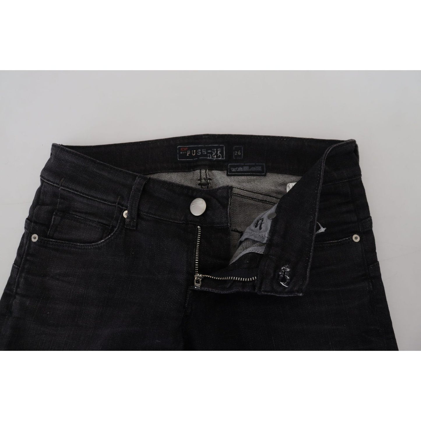 Acht Chic Black Low Waist Straight Leg Jeans Acht Black