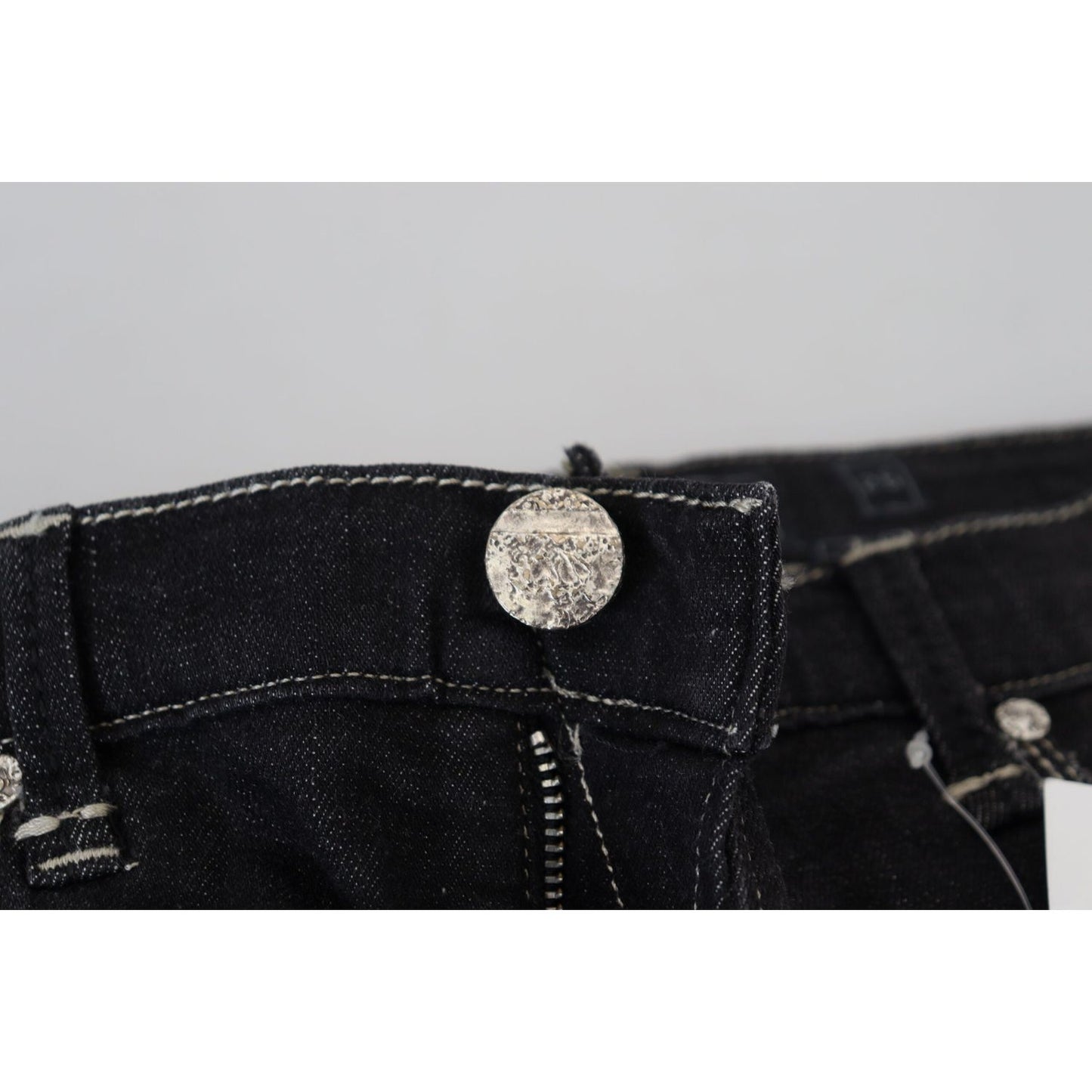 Acht Elegant Tapered Mid Waist Black Jeans Acht Black